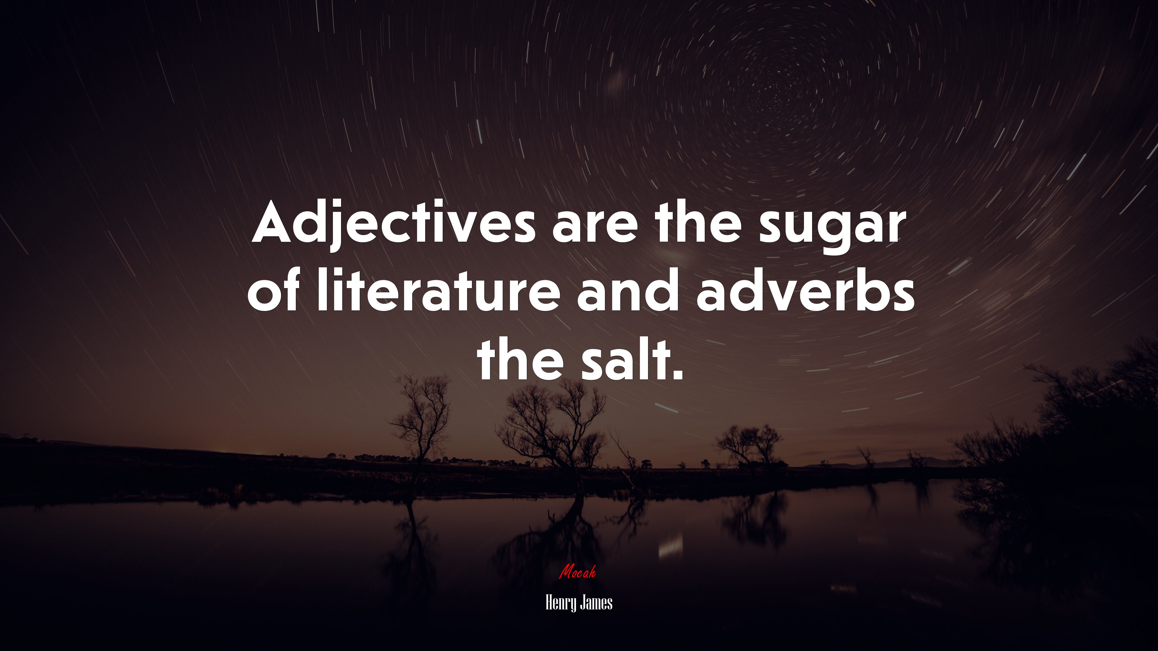Adjectives are the sugar of literature and adverbs the salt. | Henry James quote HD Wallpaper