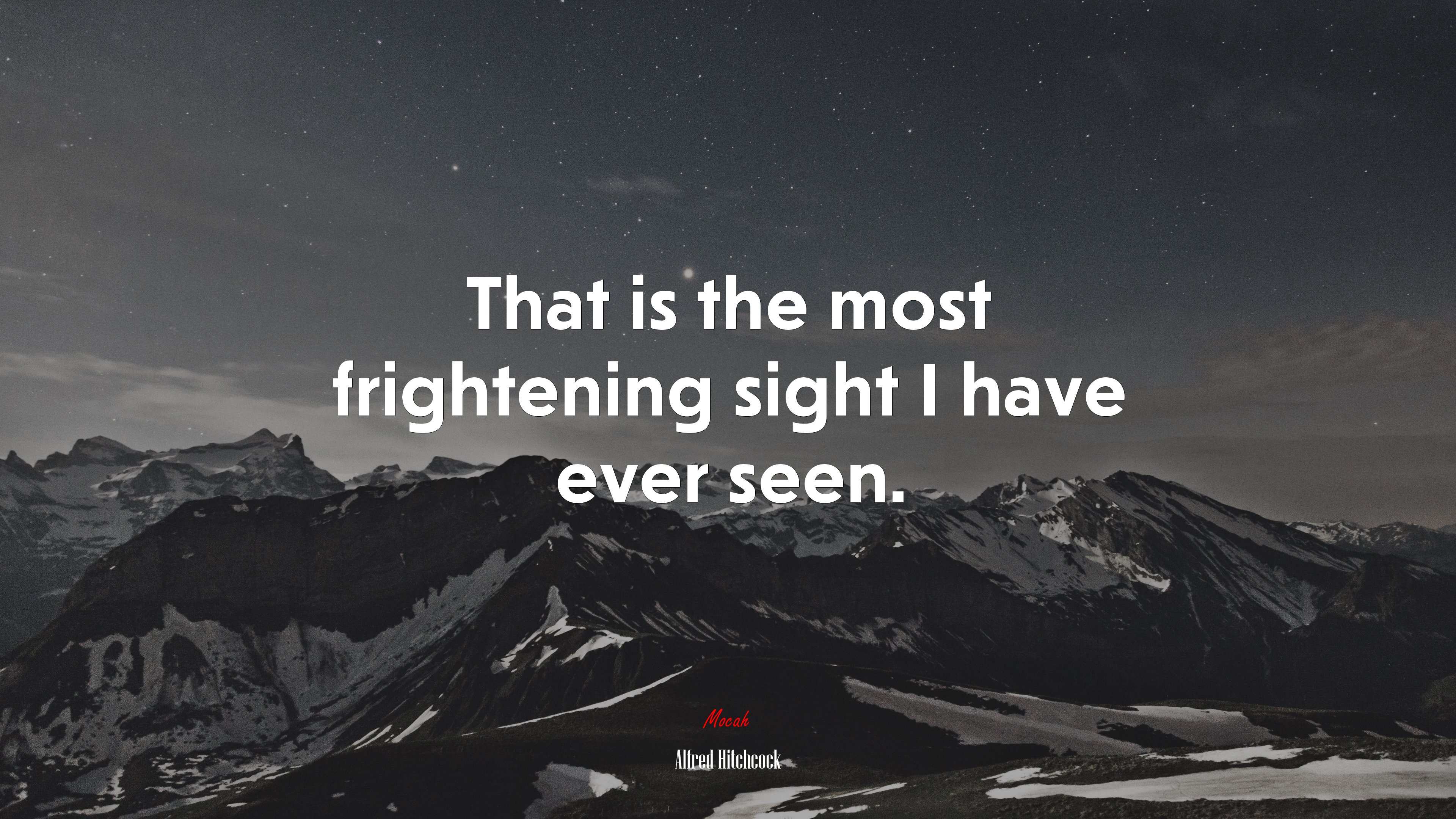That is the most frightening sight I have ever seen. | Alfred Hitchcock quote HD Wallpaper