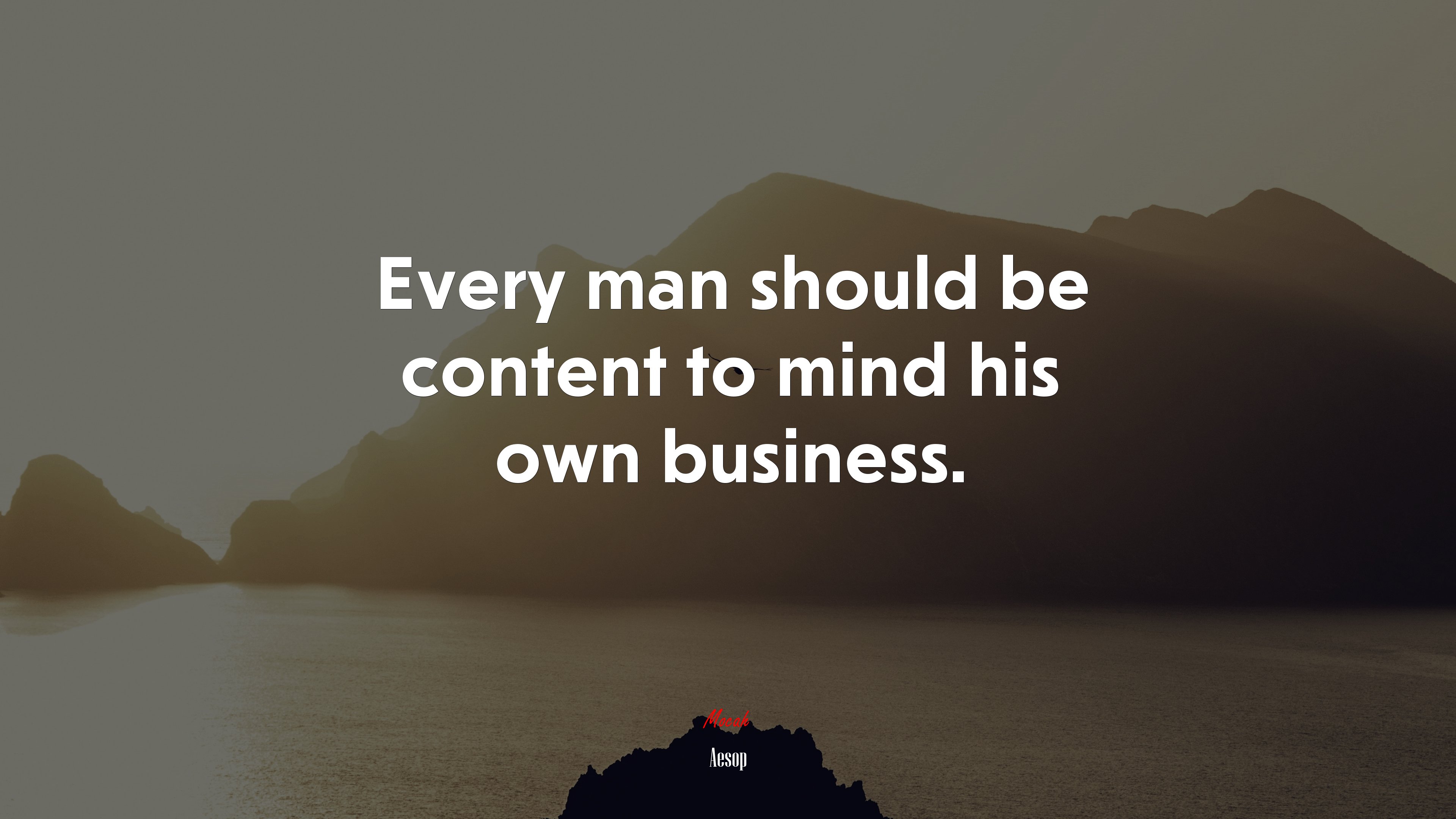 Every man should be content to mind his own business. | Aesop quote HD Wallpaper