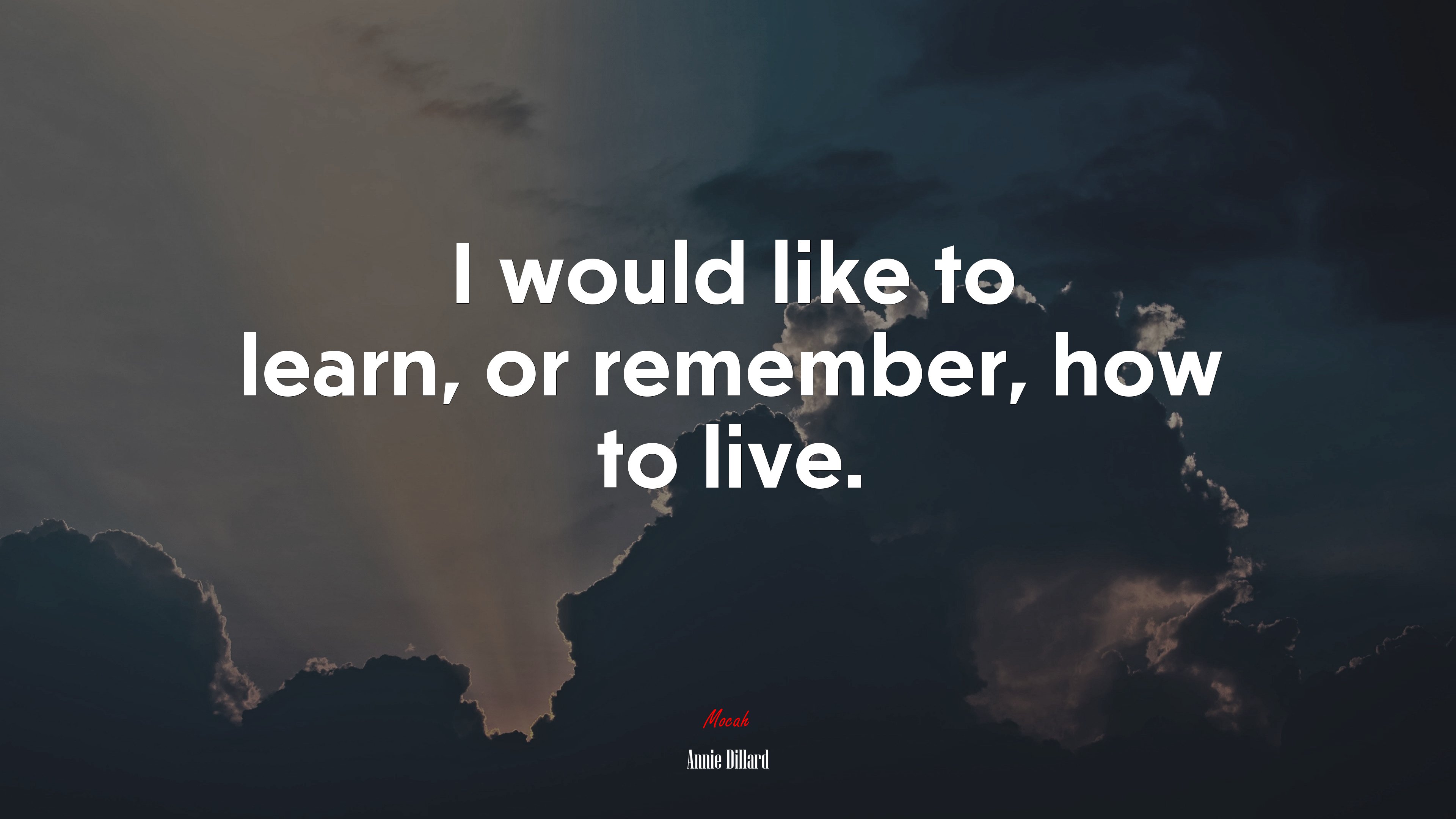 I would like to learn, or remember, how to live. | Annie Dillard quote HD Wallpaper