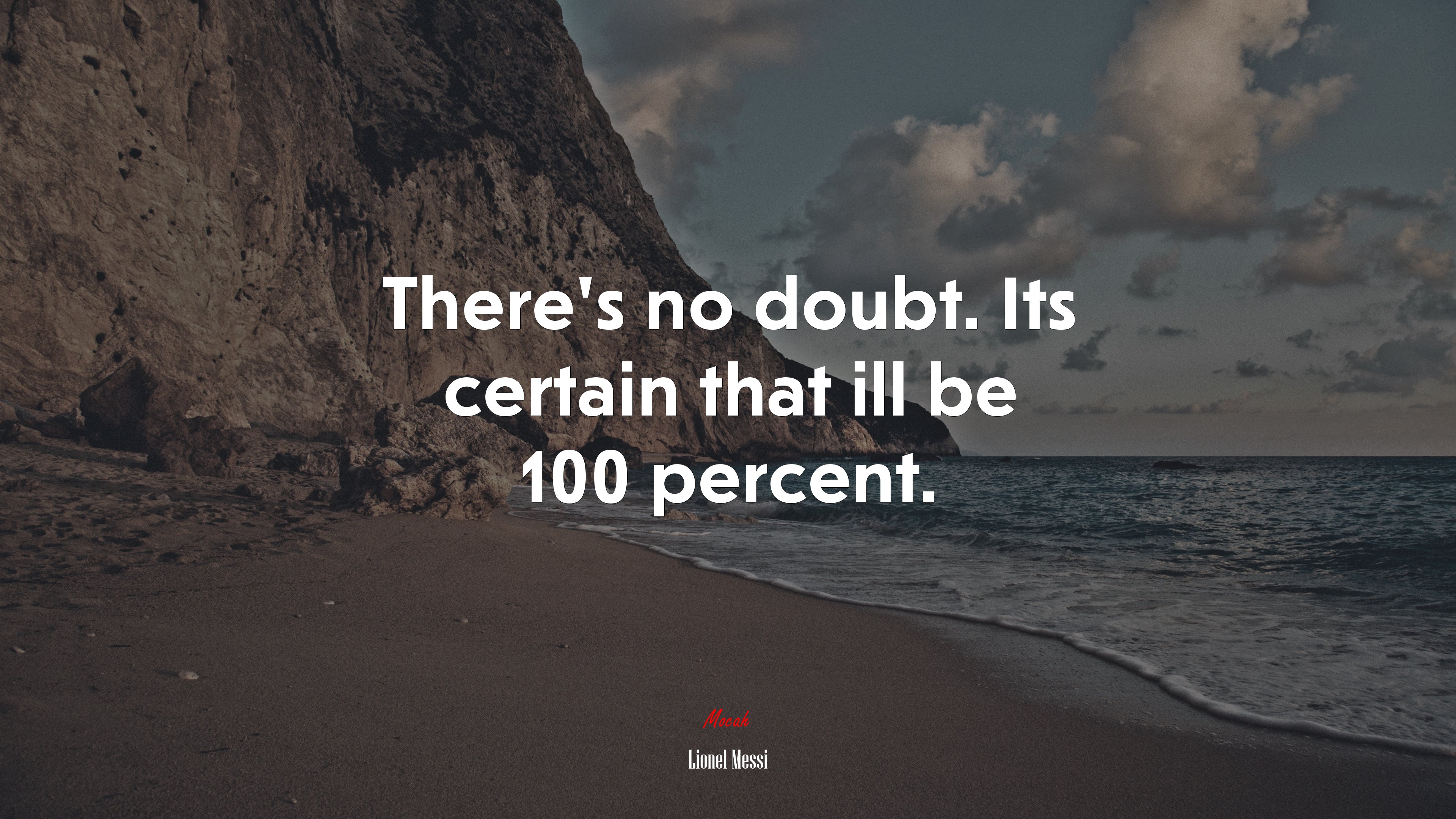 There’s no doubt. Its certain that ill be 100 percent. | Lionel Messi quote HD Wallpaper
