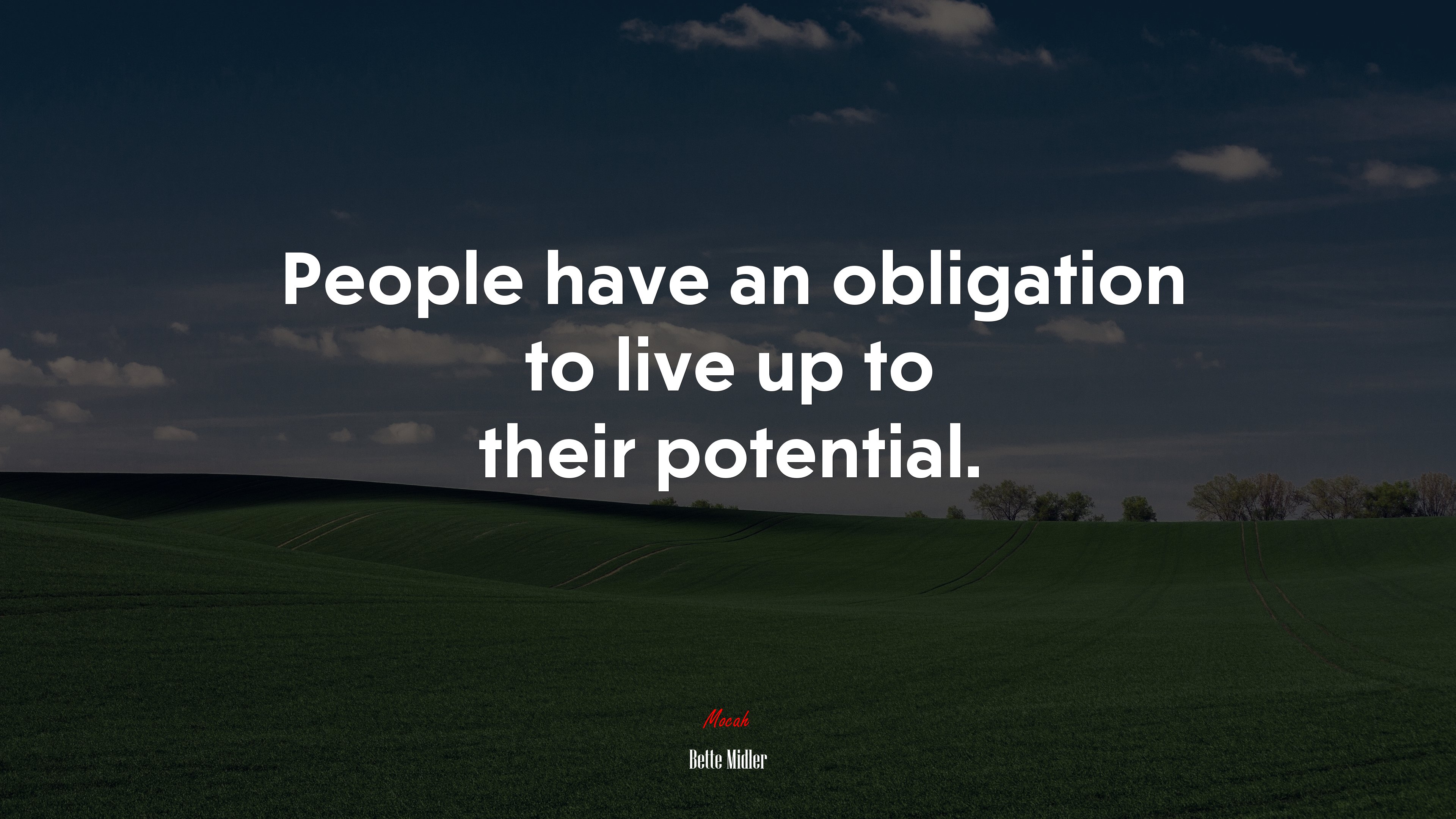 People have an obligation to live up to their potential. | Bette Midler quote HD Wallpaper
