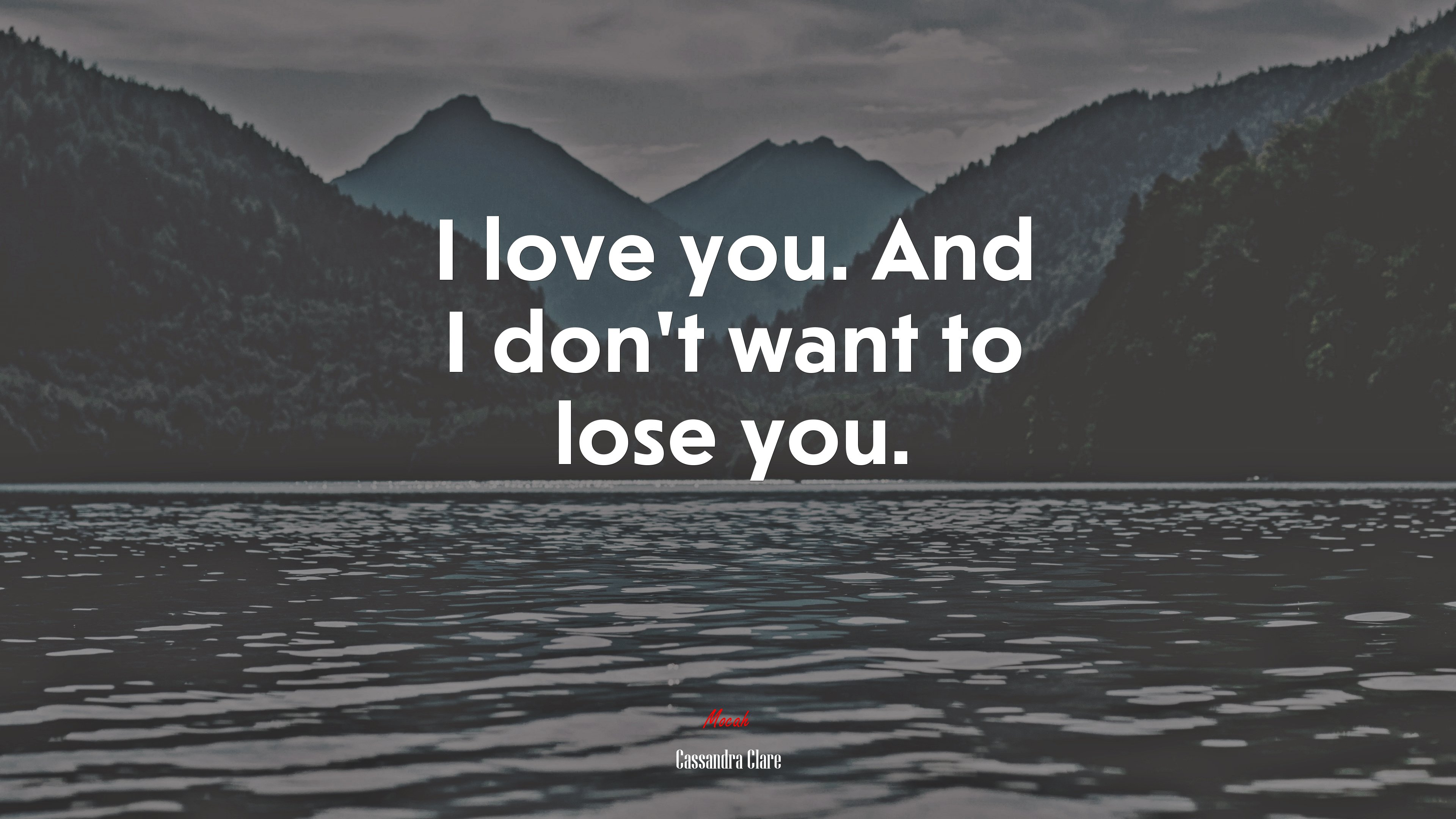 I love you. And I don’t want to lose you. | Cassandra Clare quote HD Wallpaper