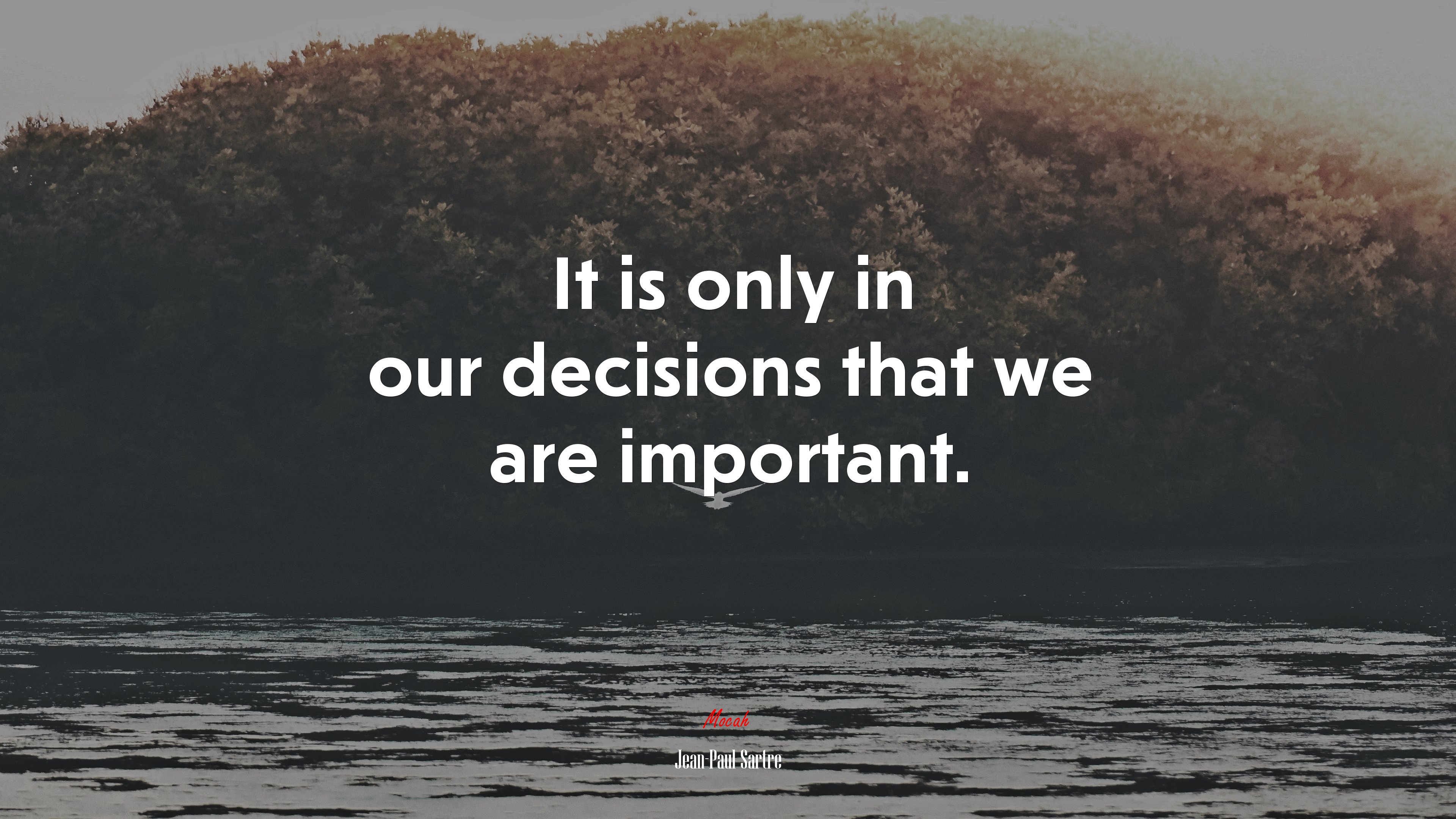 It is only in our decisions that we are important. | Jean-Paul Sartre quote HD Wallpaper