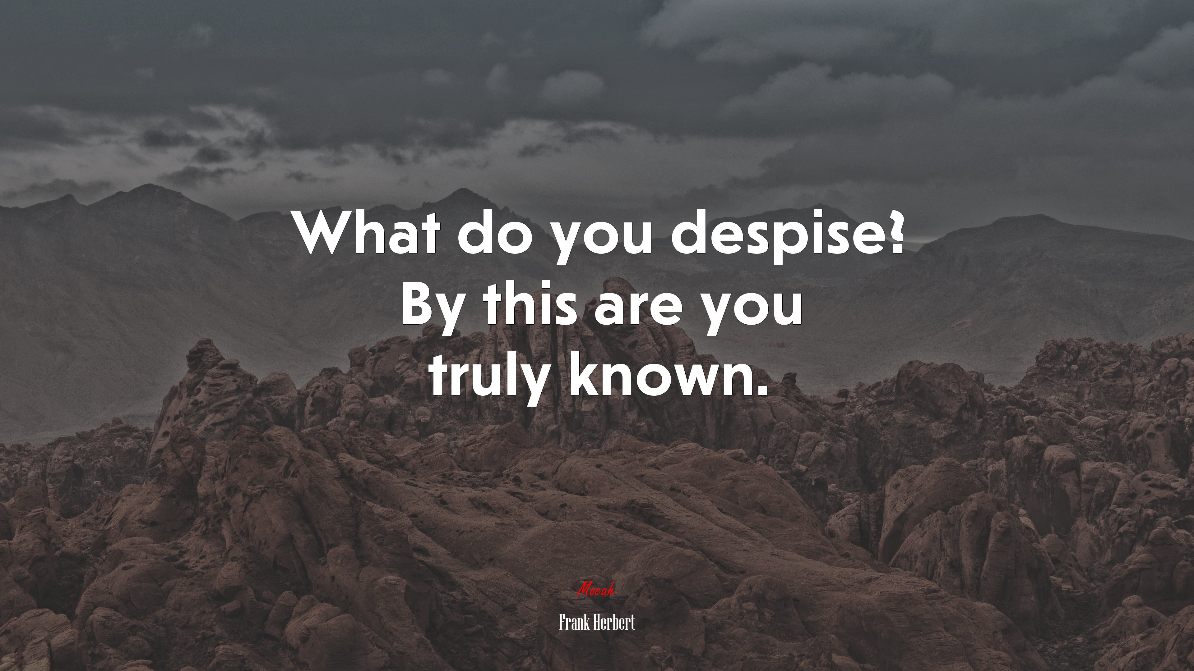 What do you despise? By this are you truly known. | Frank Herbert quote HD Wallpaper