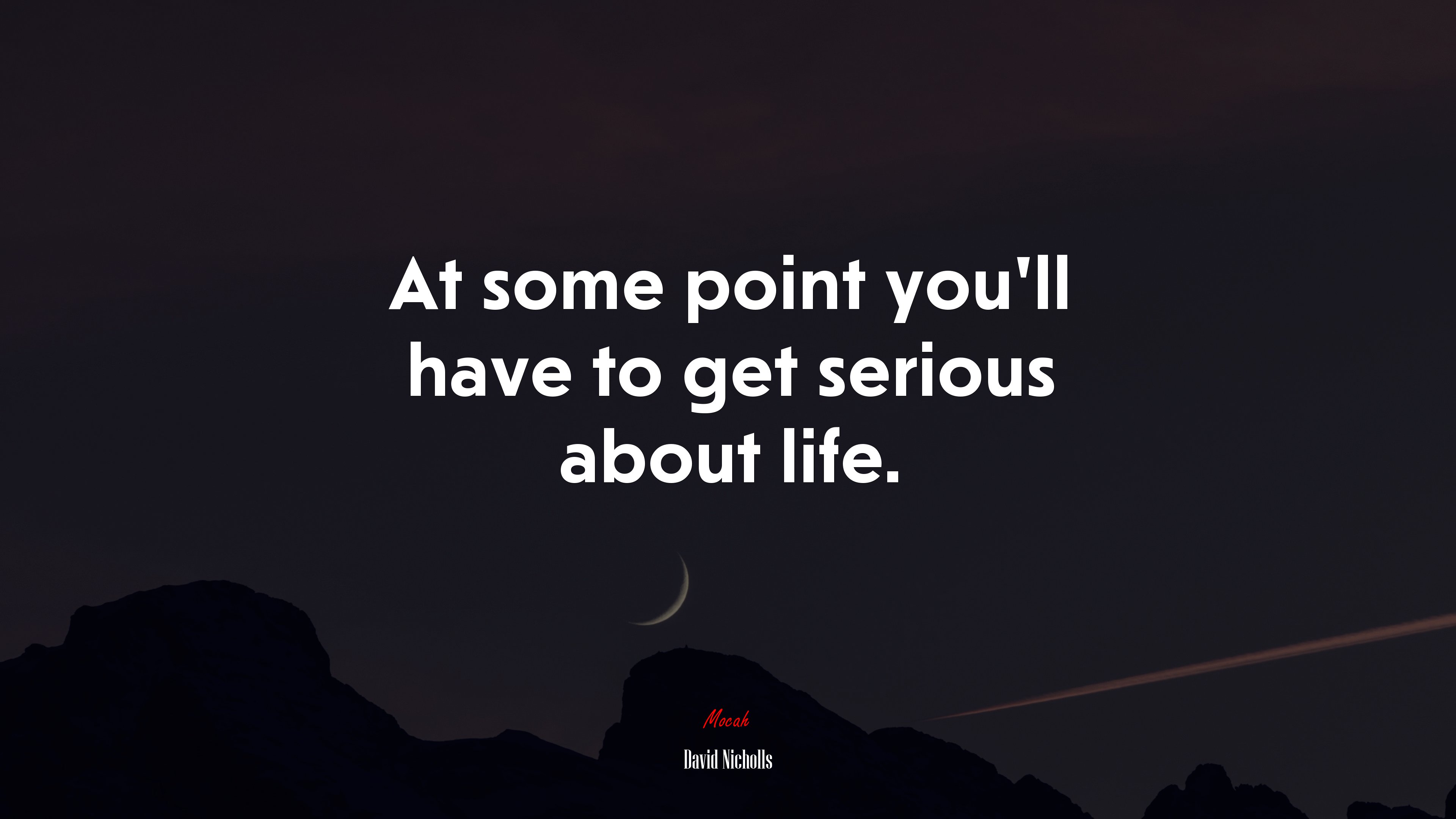 At some point you’ll have to get serious about life. | David Nicholls quote HD Wallpaper