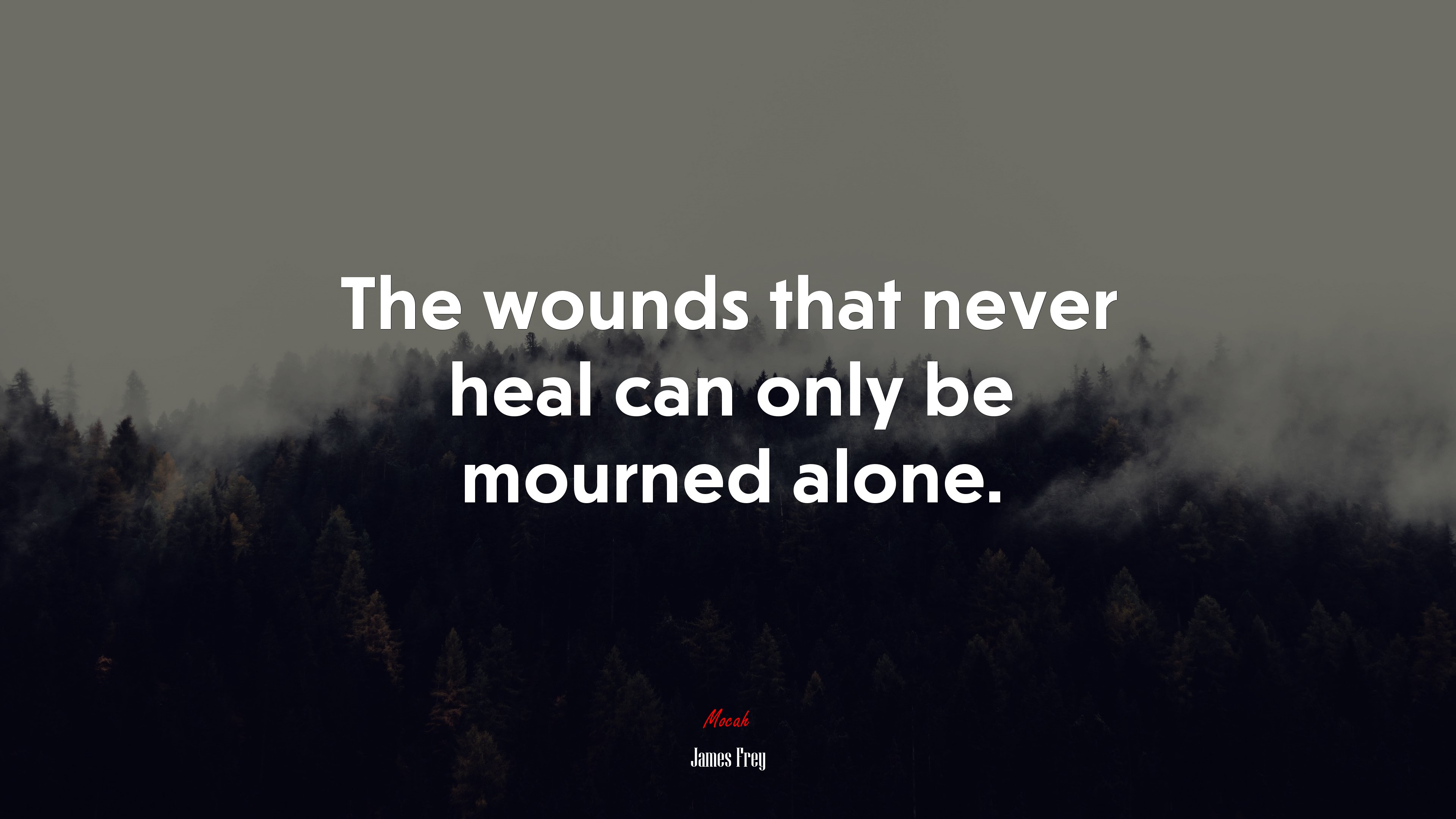The wounds that never heal can only be mourned alone. | James Frey quote HD Wallpaper