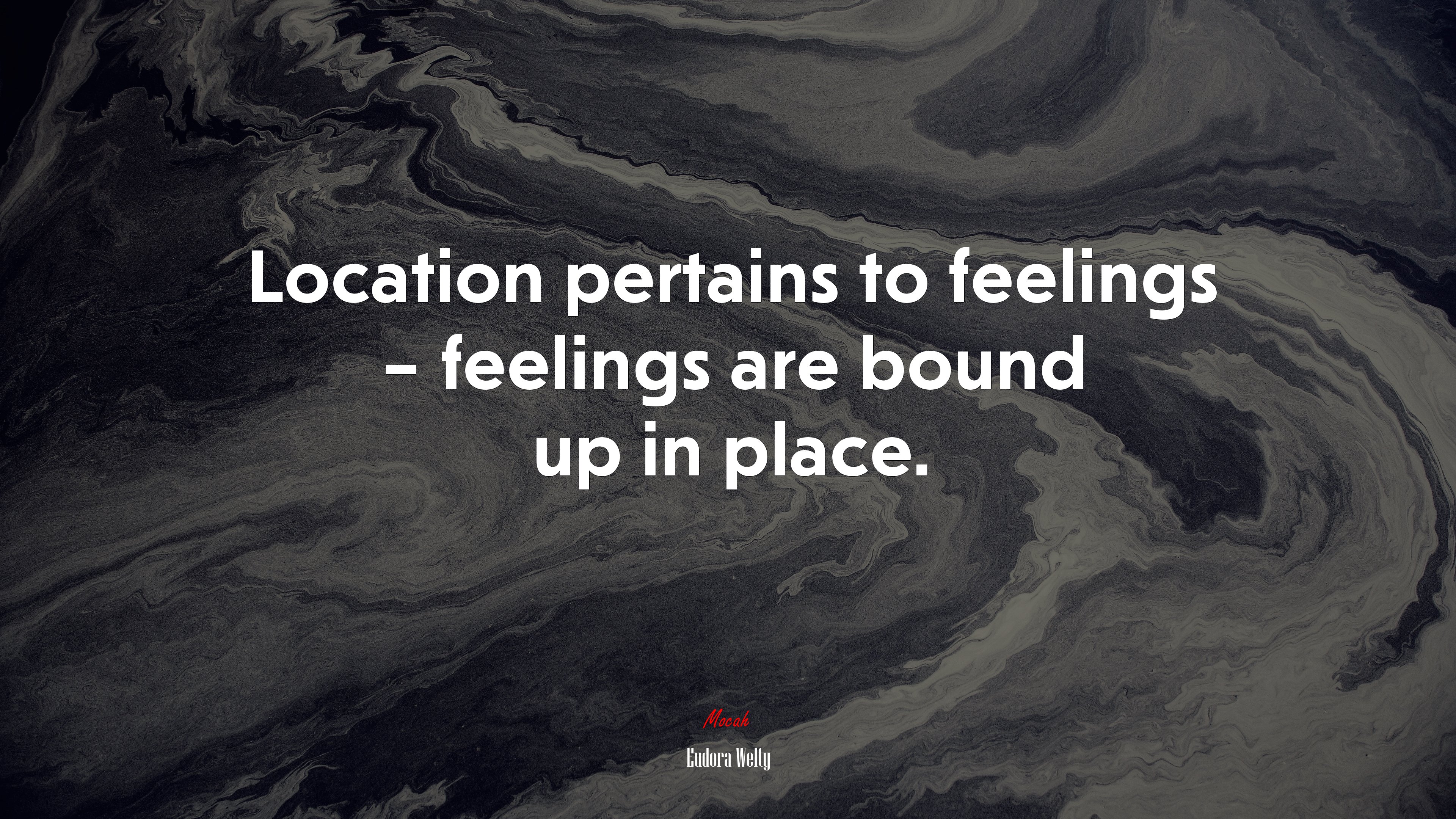 Location pertains to feelings – feelings are bound up in place. | Eudora Welty quote HD Wallpaper