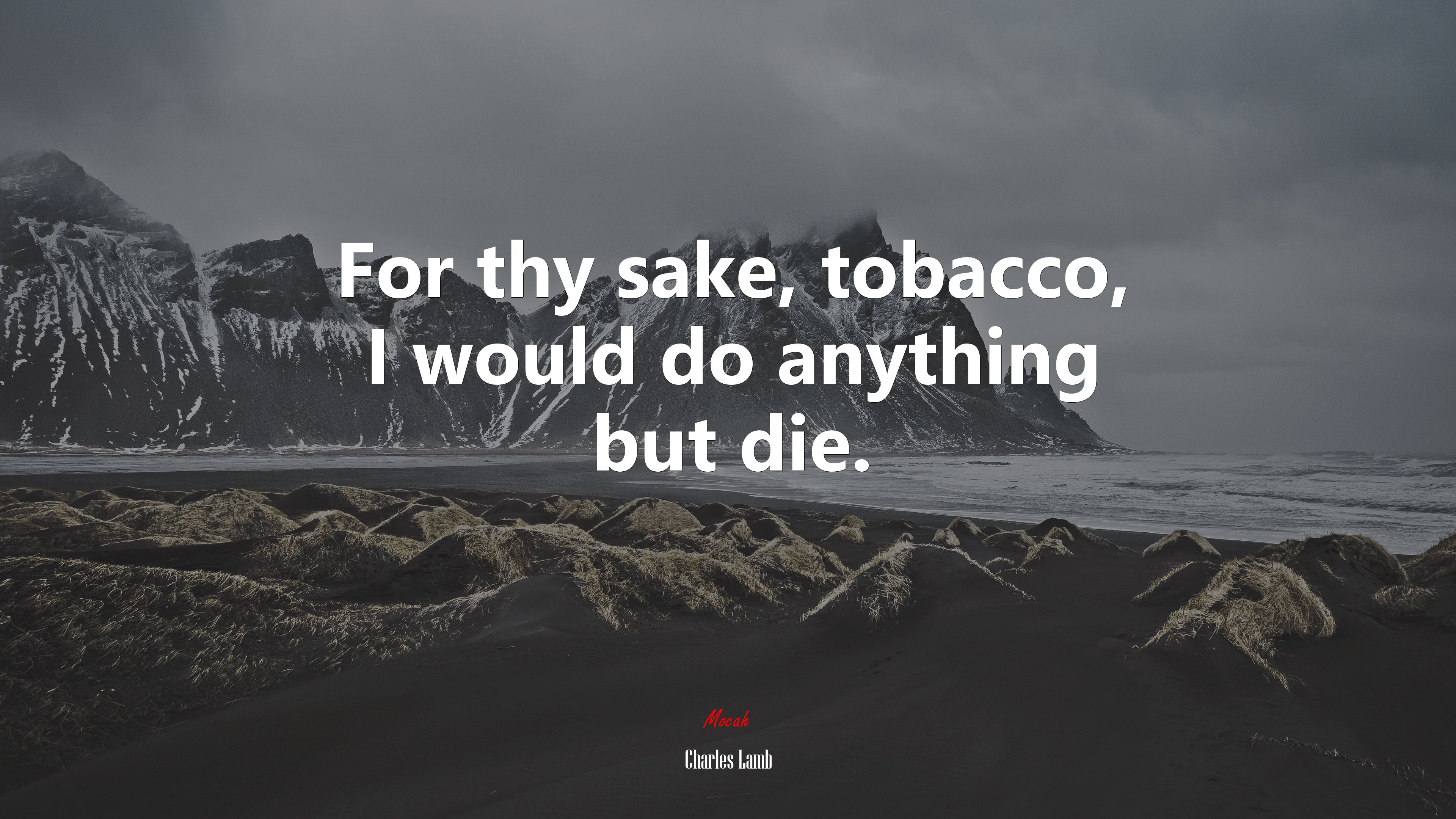 For thy sake, tobacco, I would do anything but die. | Charles Lamb quote HD Wallpaper
