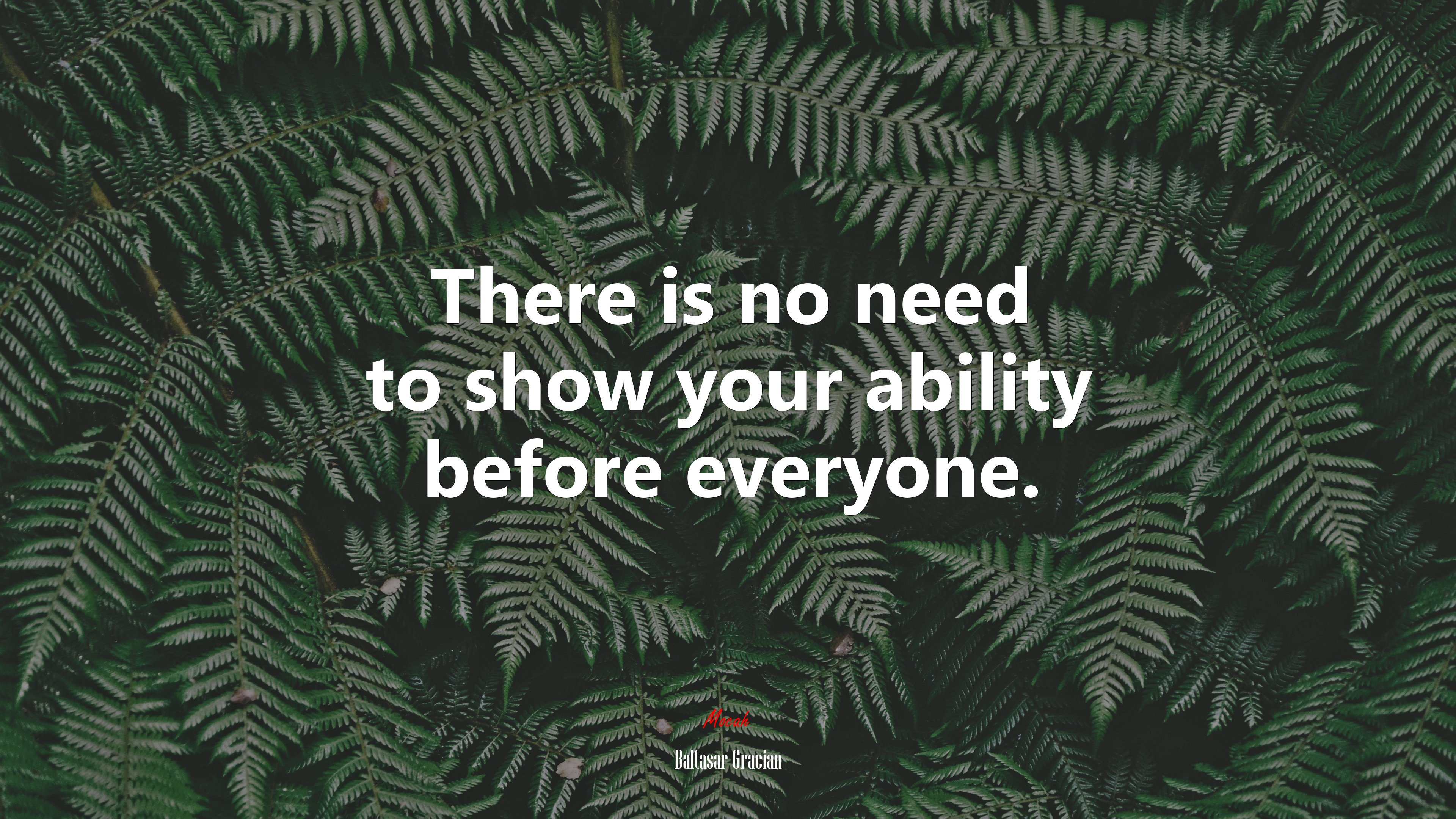 There is no need to show your ability before everyone. | Baltasar Gracián quote HD Wallpaper