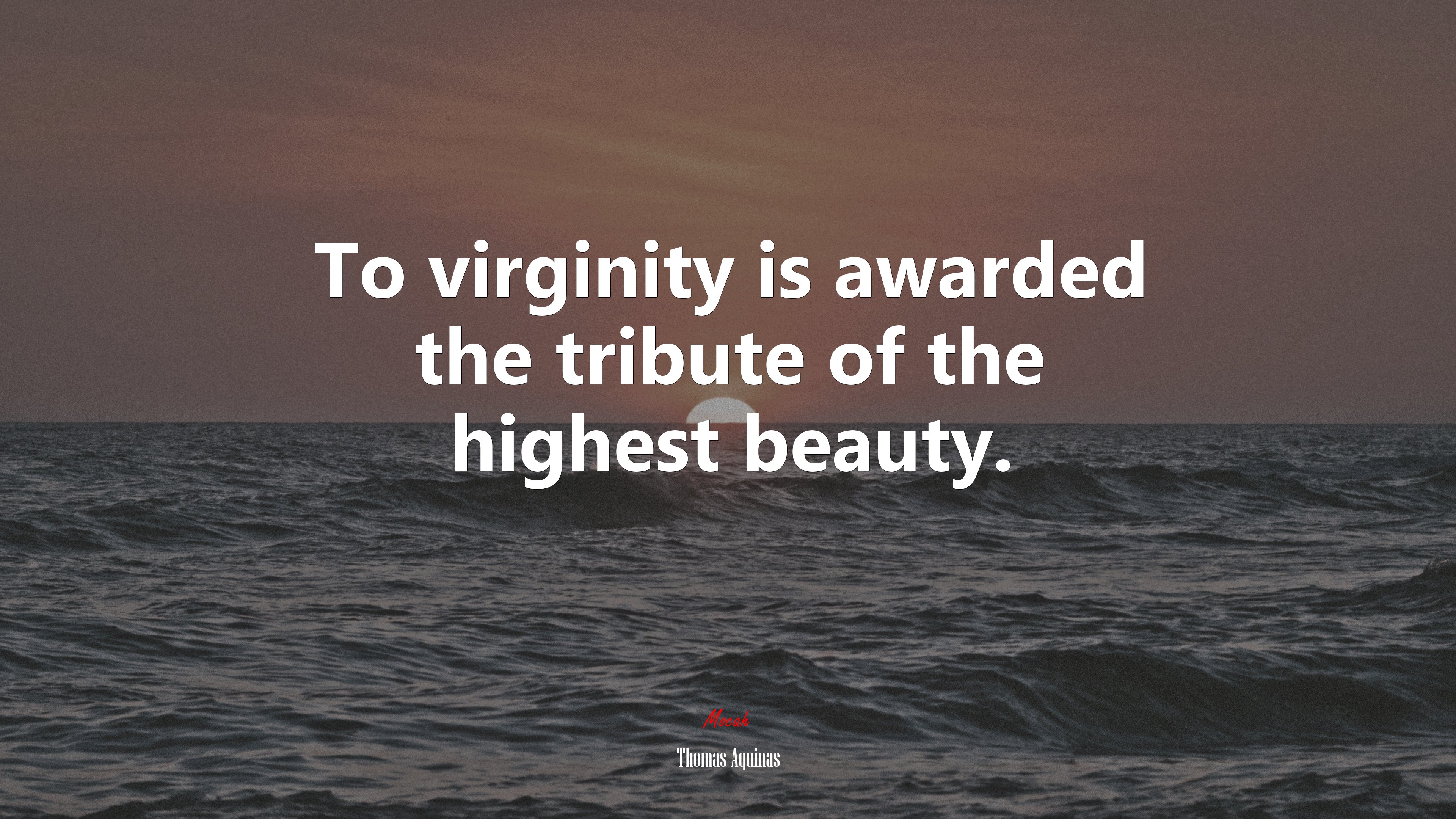 To virginity is awarded the tribute of the highest beauty. | Thomas Aquinas quote HD Wallpaper