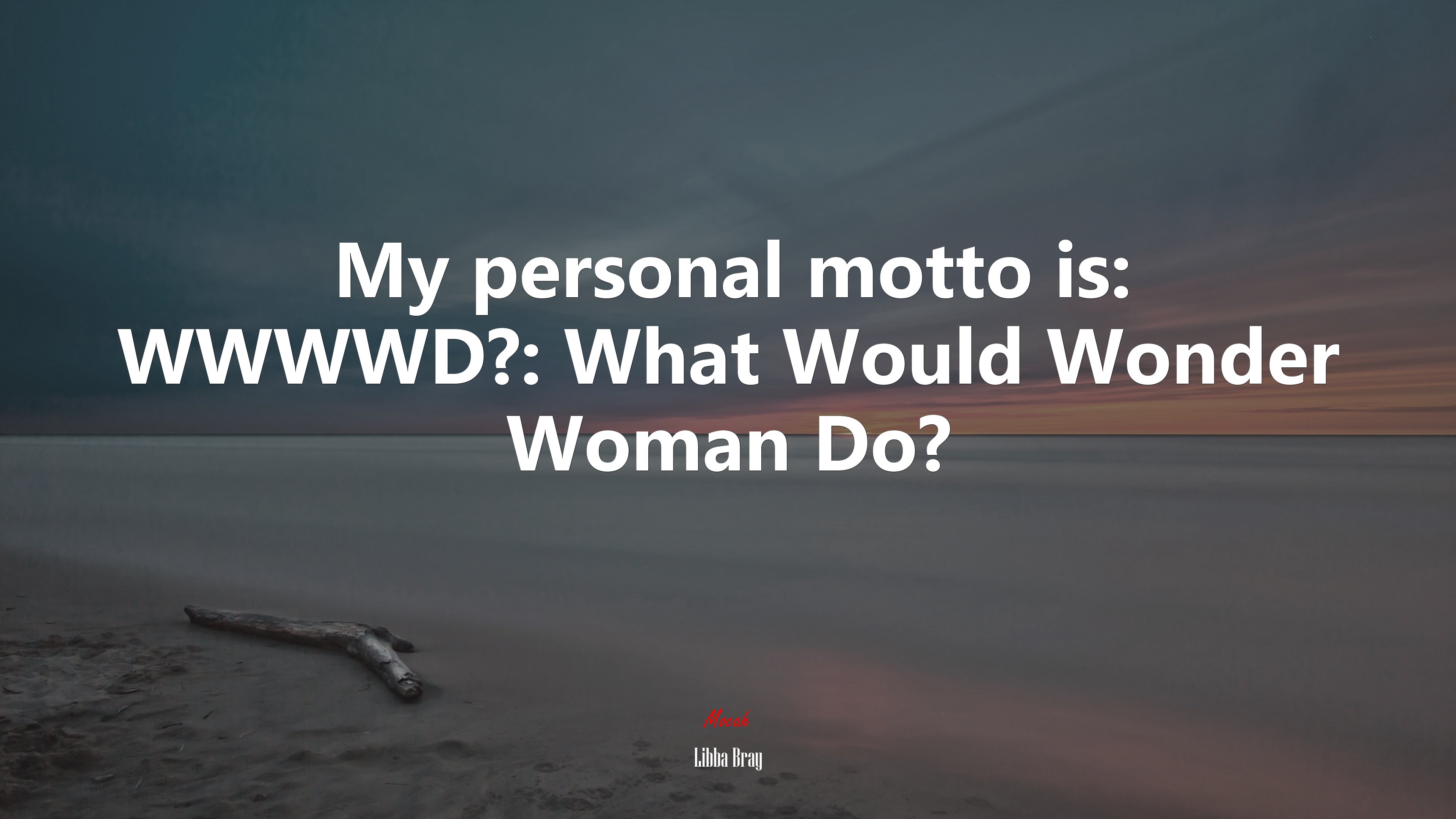 My personal motto is: WWWWD?: What Would Wonder Woman Do? | Libba Bray quote HD Wallpaper