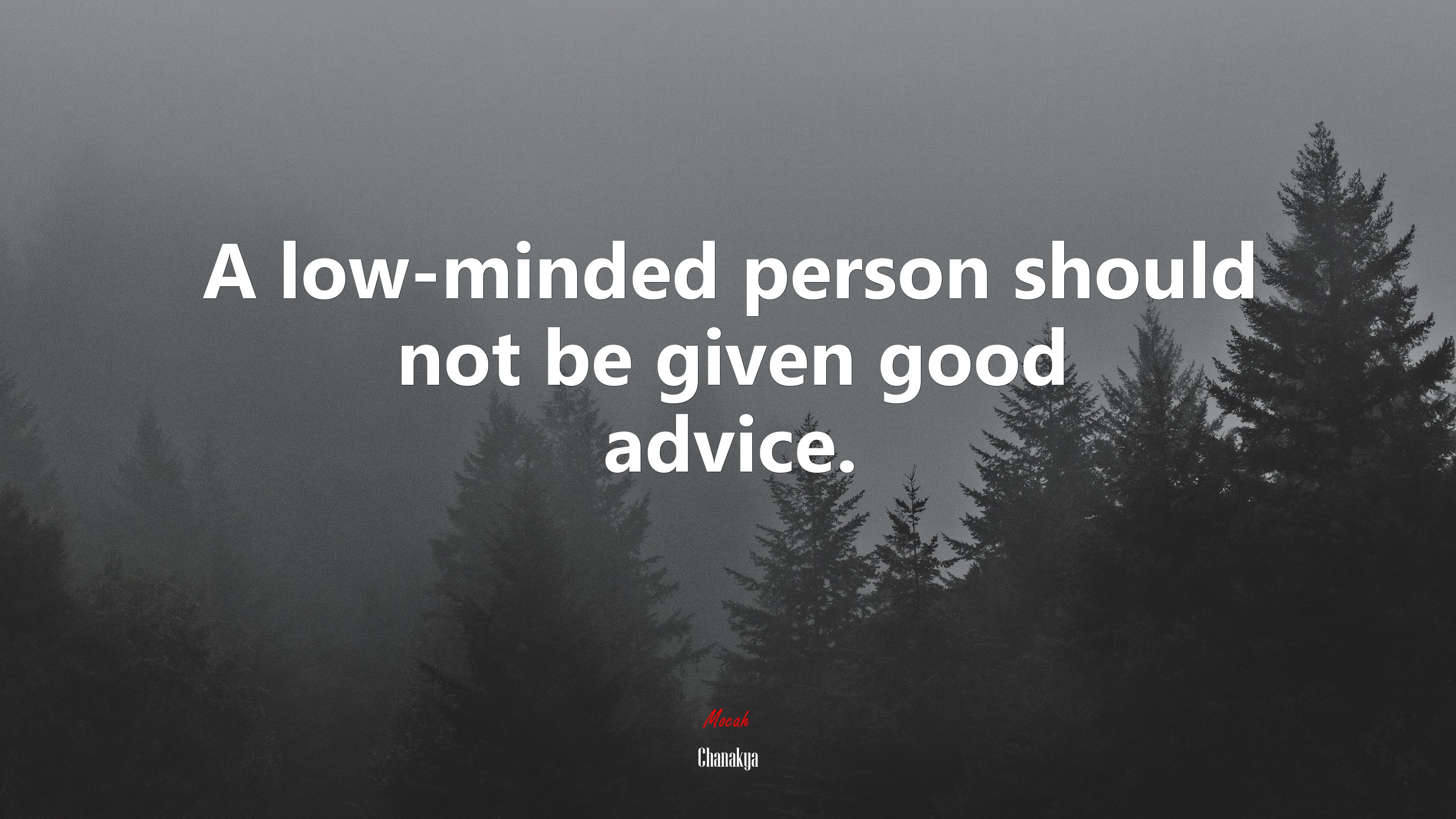 A low-minded person should not be given good advice. | Chanakya quote HD Wallpaper