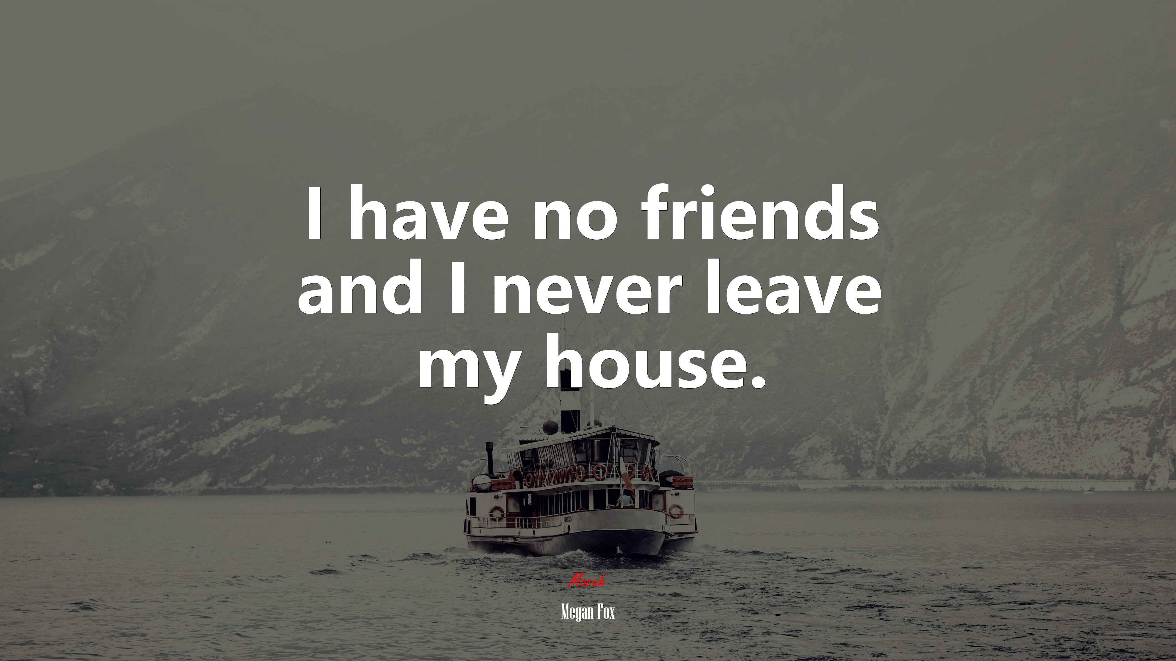 I have no friends and I never leave my house. | Megan Fox quote HD Wallpaper