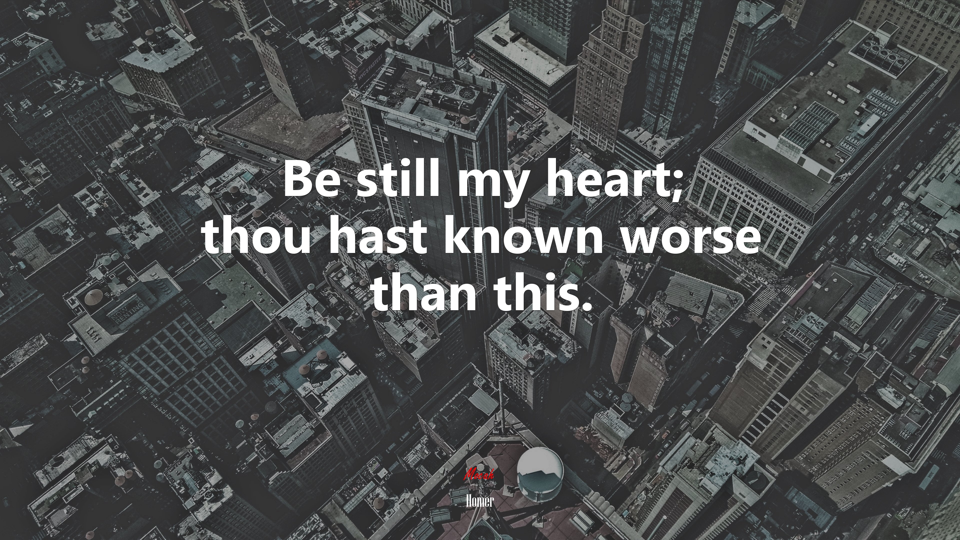 Be still my heart; thou hast known worse than this. | Homer quote HD Wallpaper