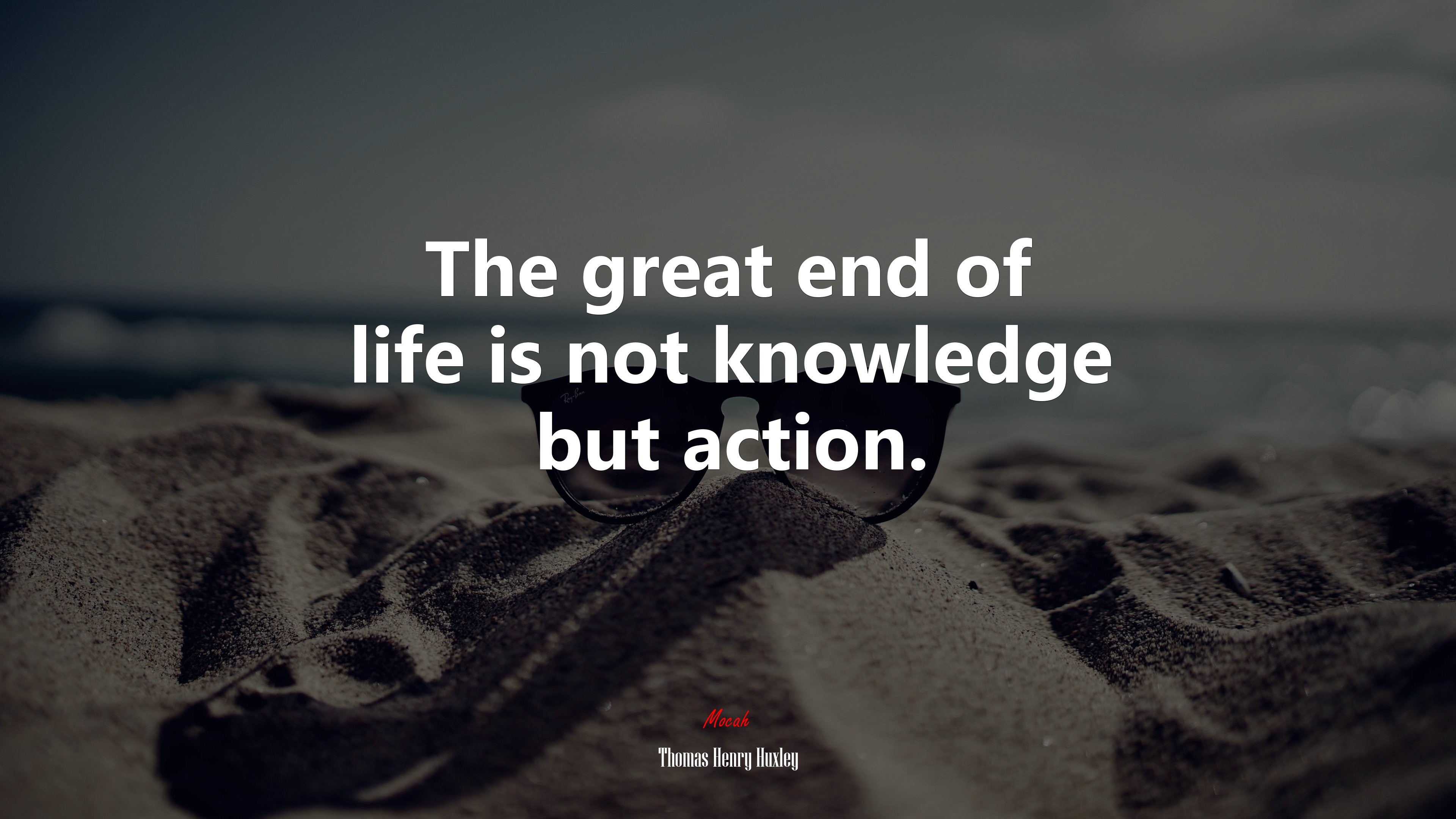 The great end of life is not knowledge but action. | Thomas Henry Huxley quote HD Wallpaper