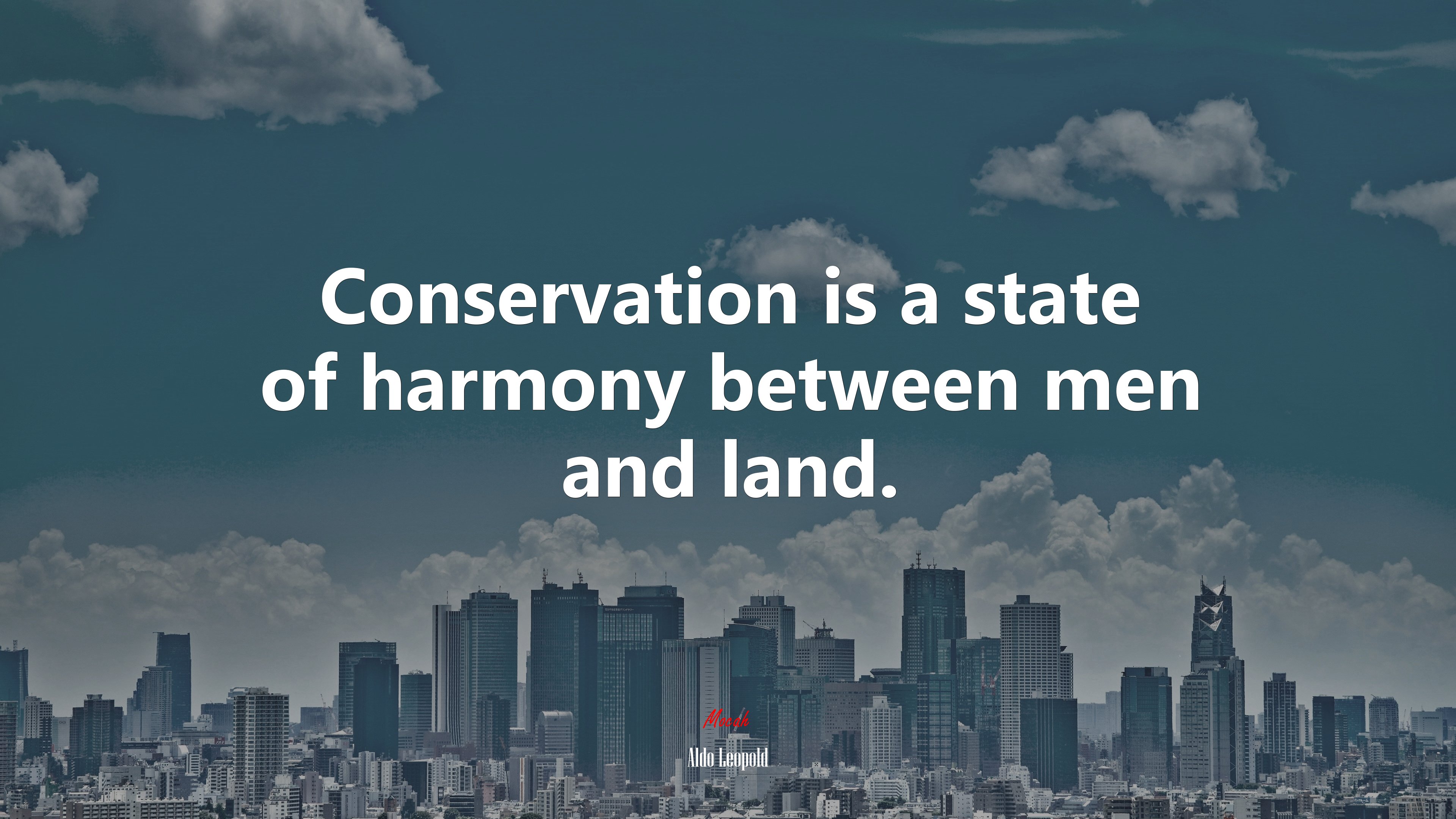 Conservation is a state of harmony between men and land. | Aldo Leopold quote HD Wallpaper