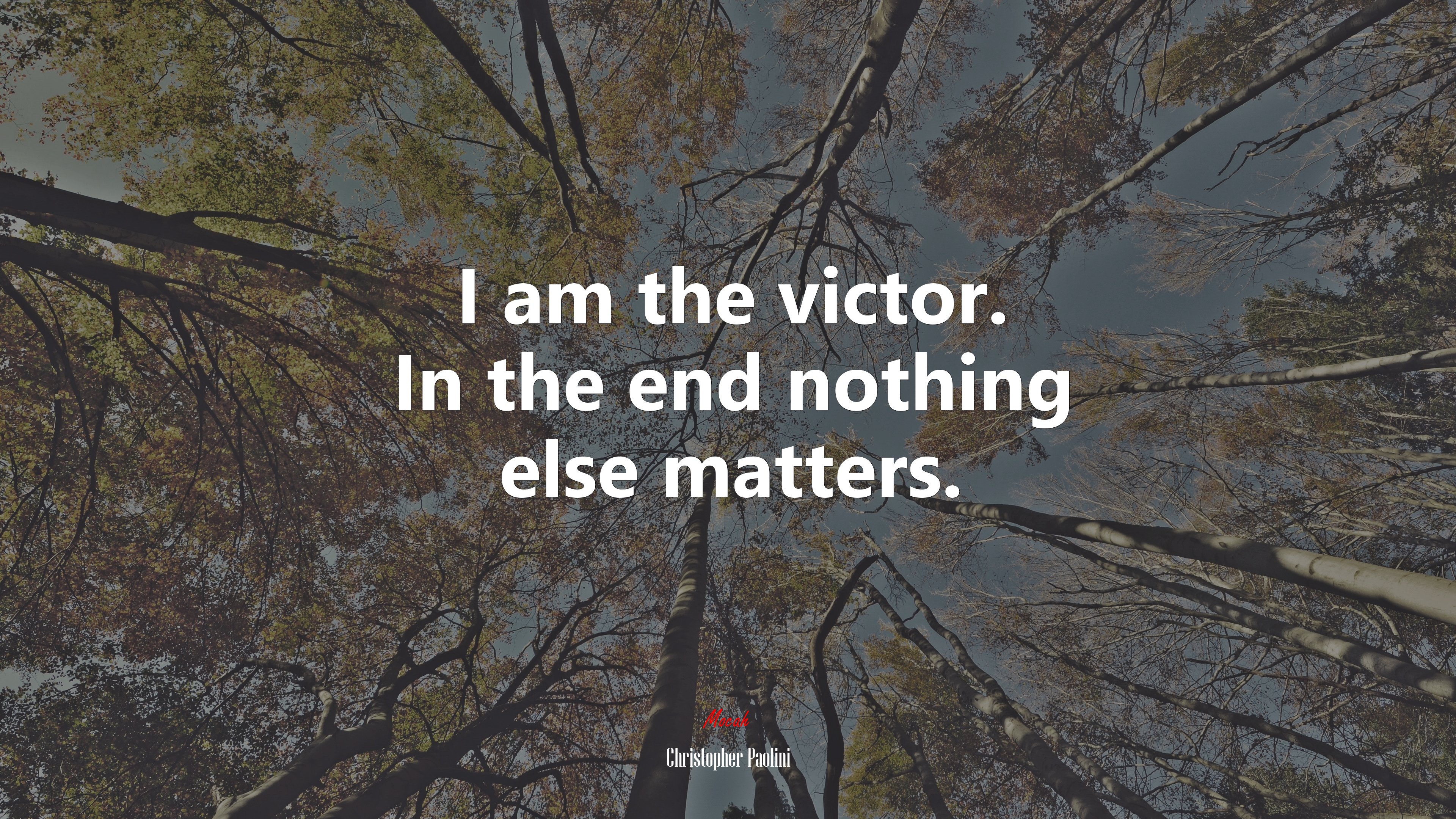 I am the victor. In the end nothing else matters. | Christopher Paolini quote HD Wallpaper