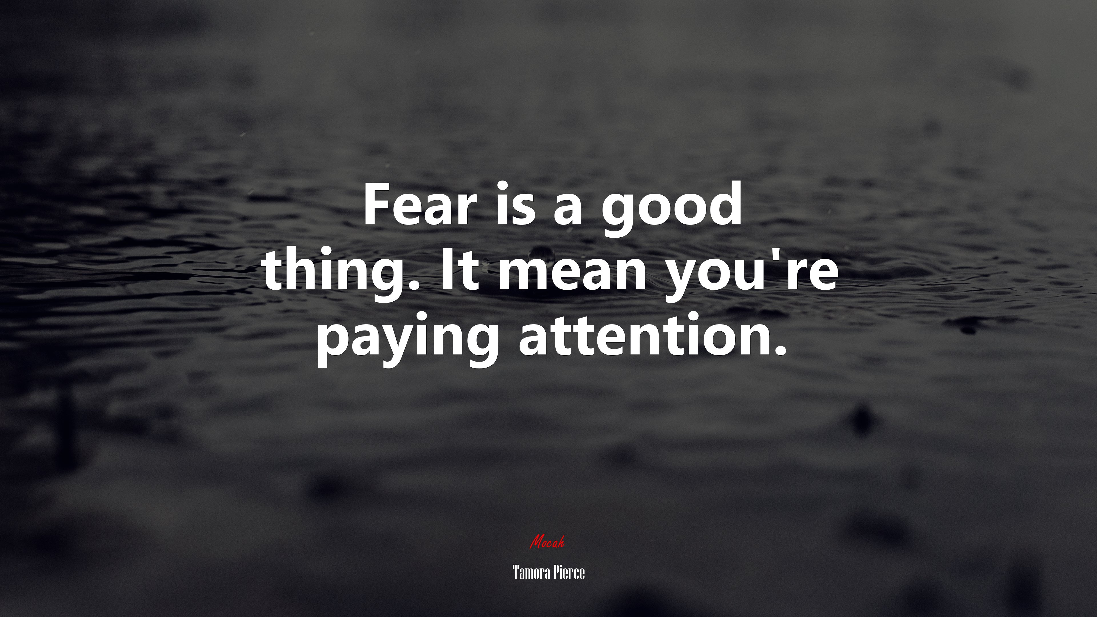 Fear is a good thing. It mean you’re paying attention. | Tamora Pierce quote HD Wallpaper