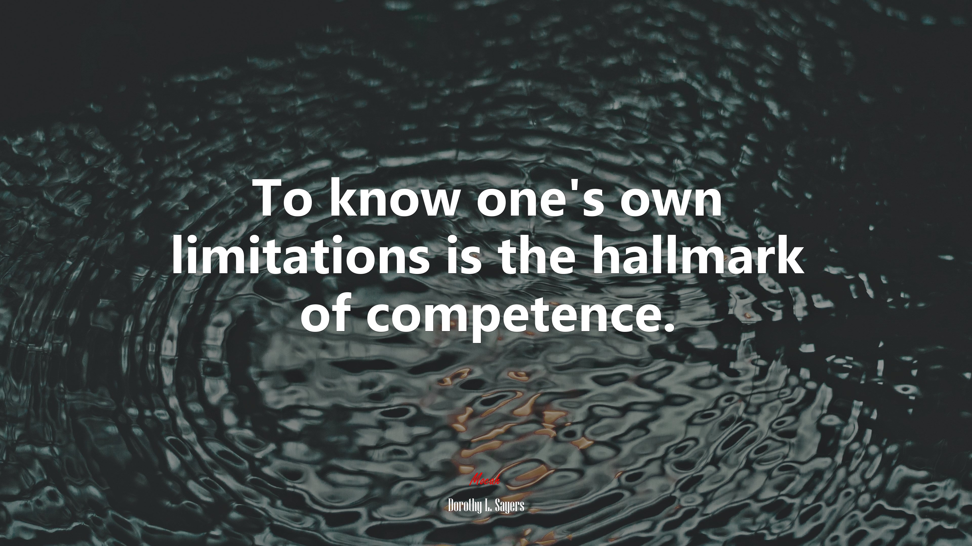 To know one’s own limitations is the hallmark of competence. | Dorothy L. Sayers quote HD Wallpaper