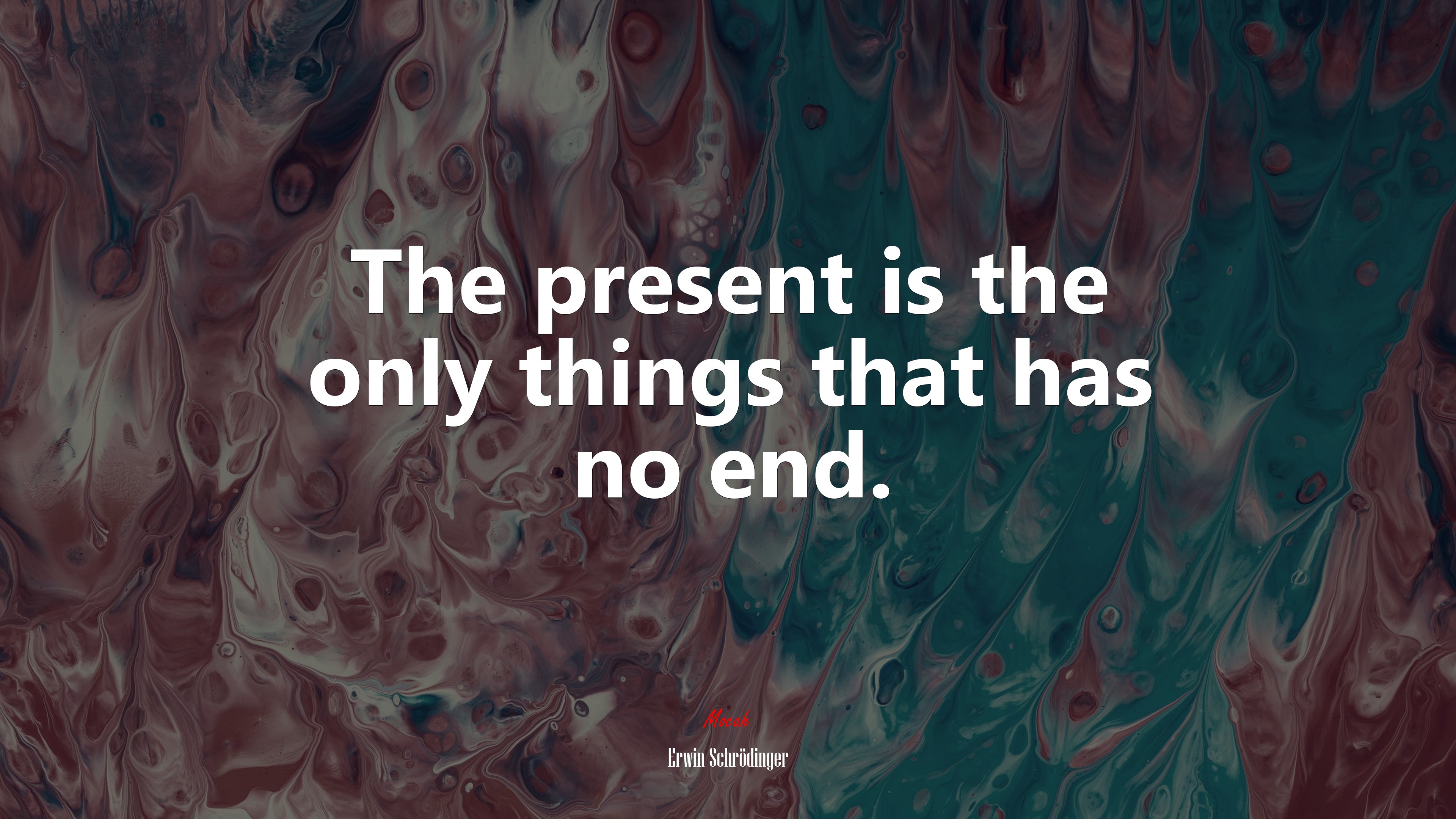 The present is the only things that has no end. | Erwin Schrödinger quote HD Wallpaper