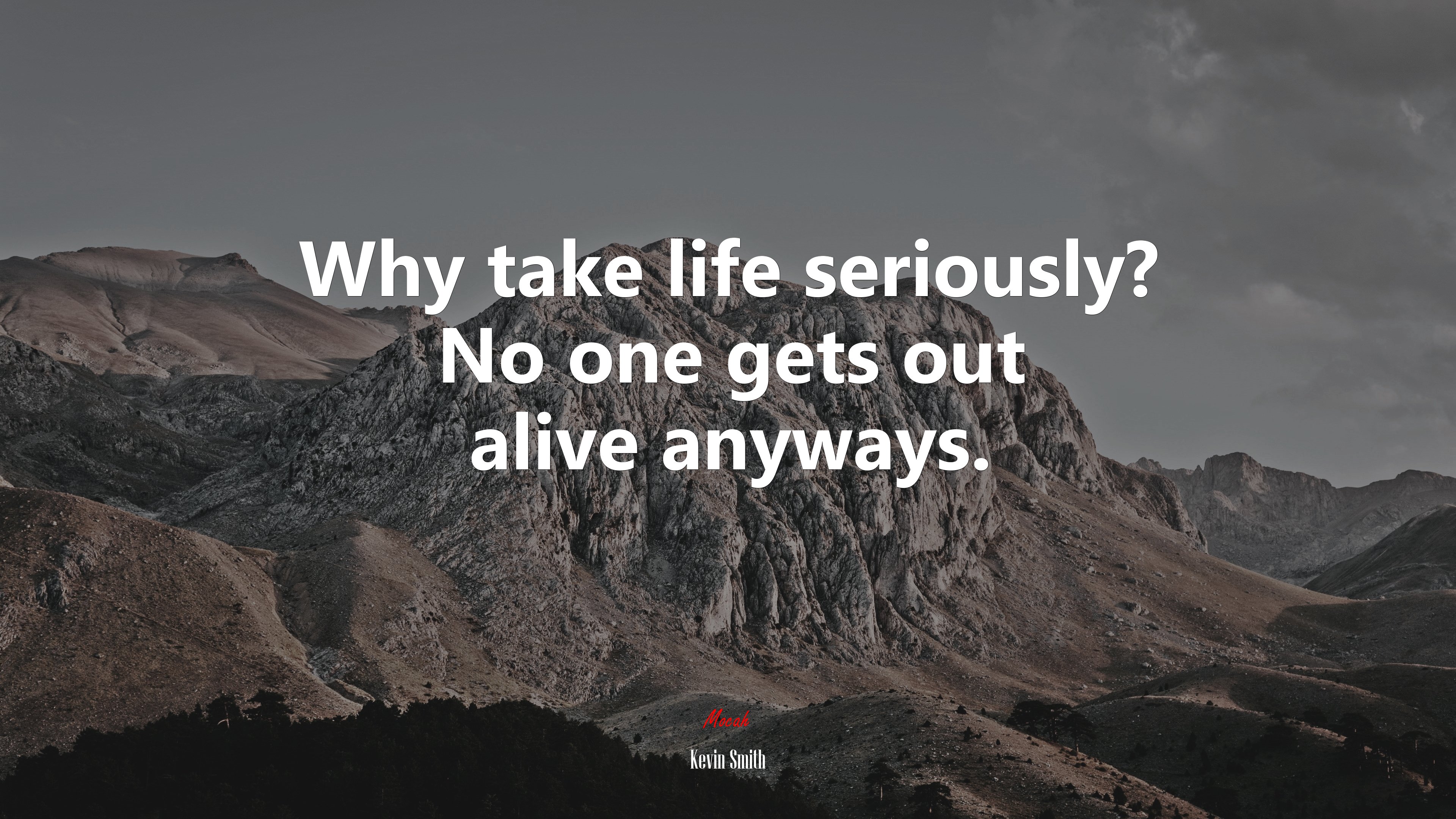 Why take life seriously? No one gets out alive anyways. | Kevin Smith quote HD Wallpaper