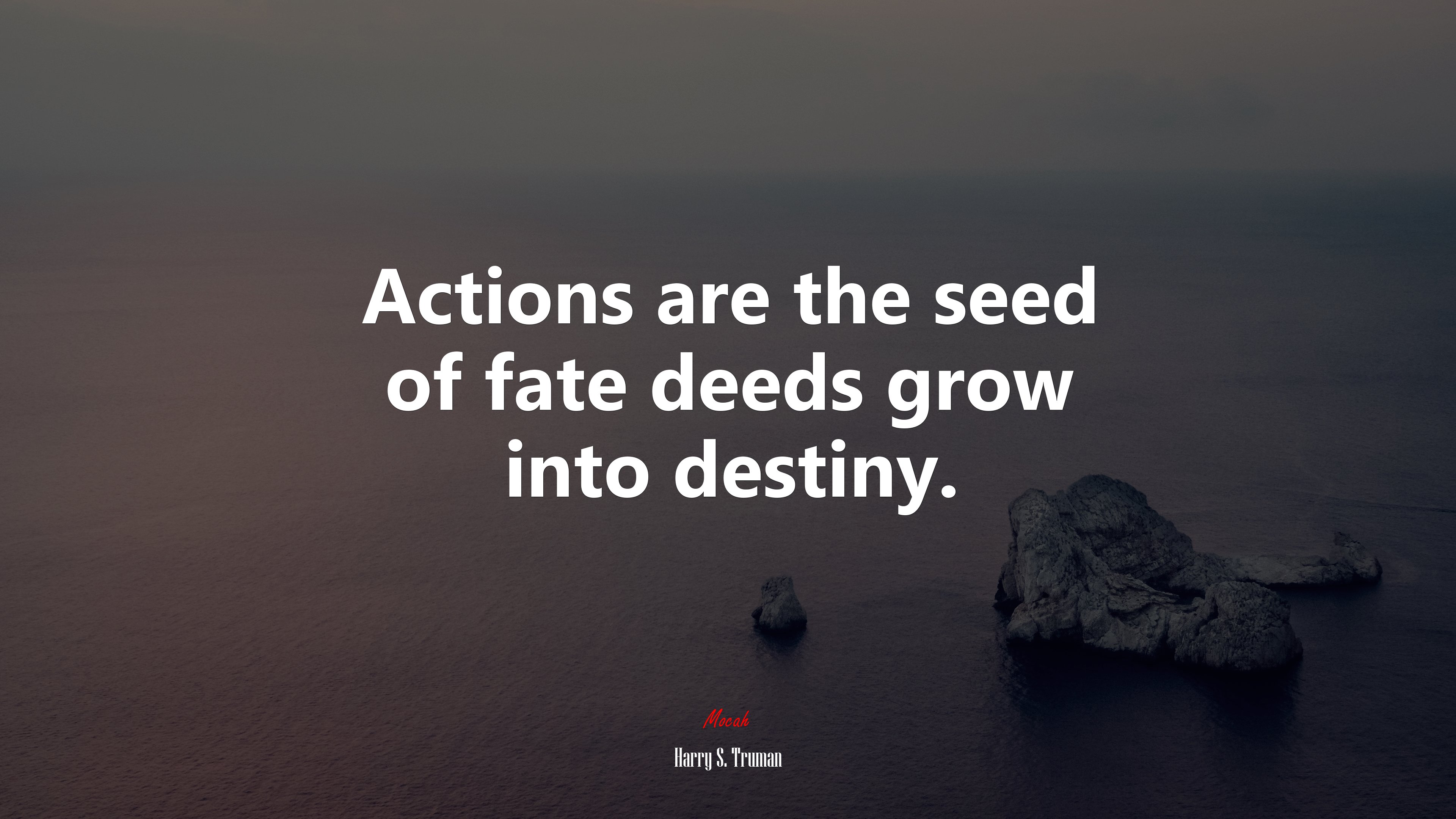Actions are the seed of fate deeds grow into destiny. | Harry S. Truman quote HD Wallpaper