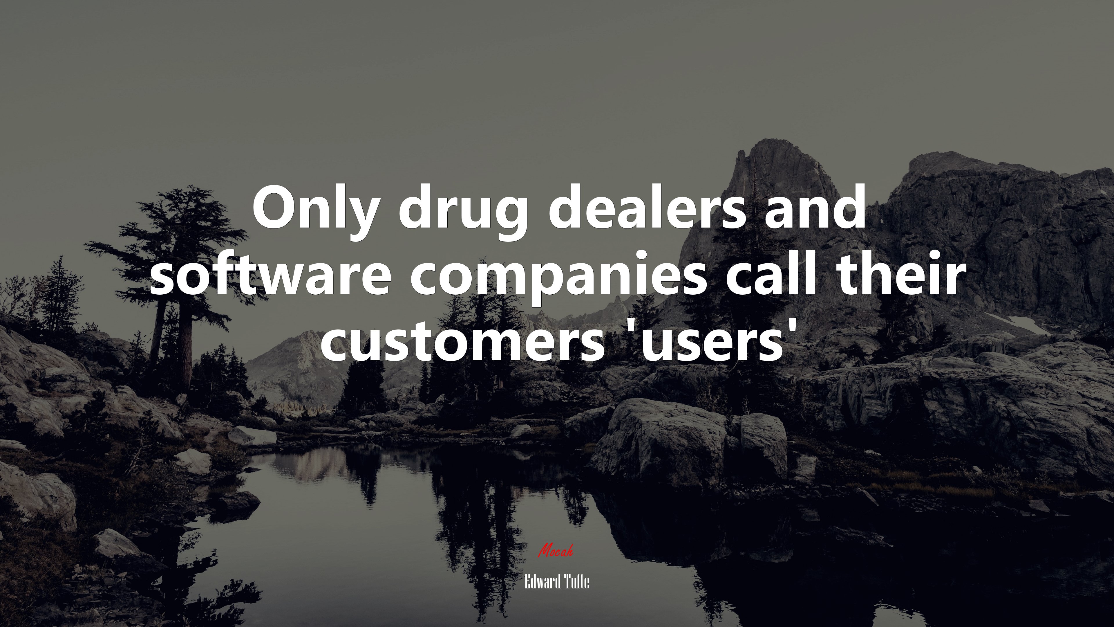 Only drug dealers and software companies call their customers ‘users’ | Edward Tufte quote HD Wallpaper