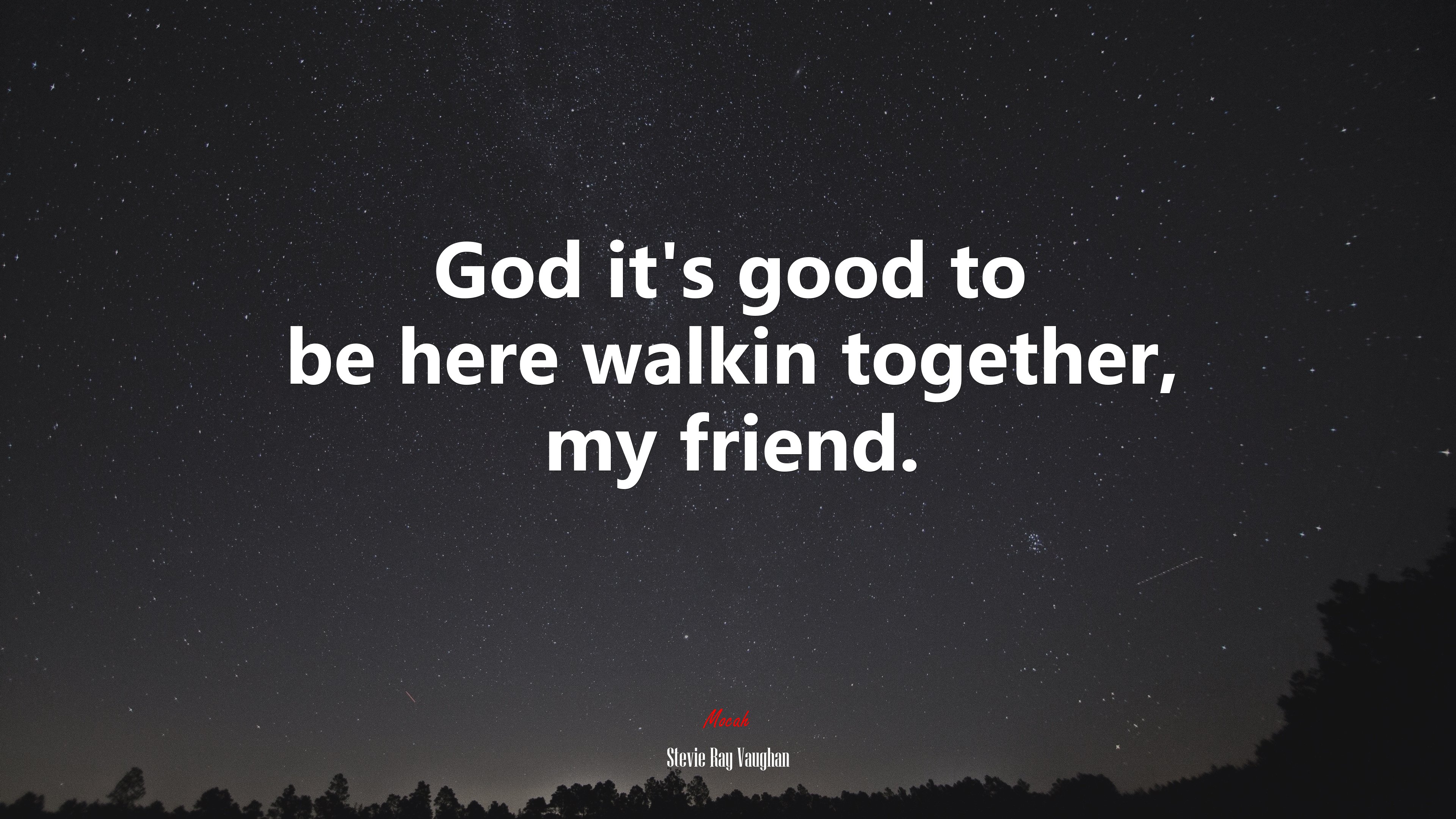 God it’s good to be here walkin together, my friend. | Stevie Ray Vaughan quote HD Wallpaper
