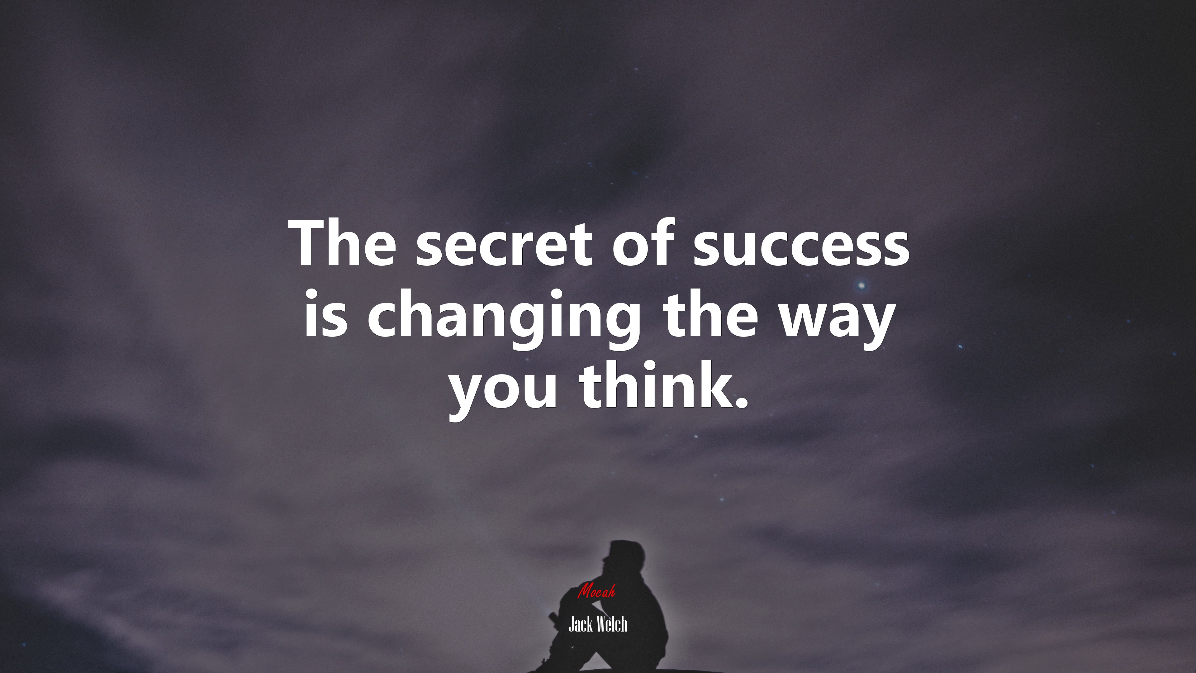 The secret of success is changing the way you think. | Jack Welch quote HD Wallpaper