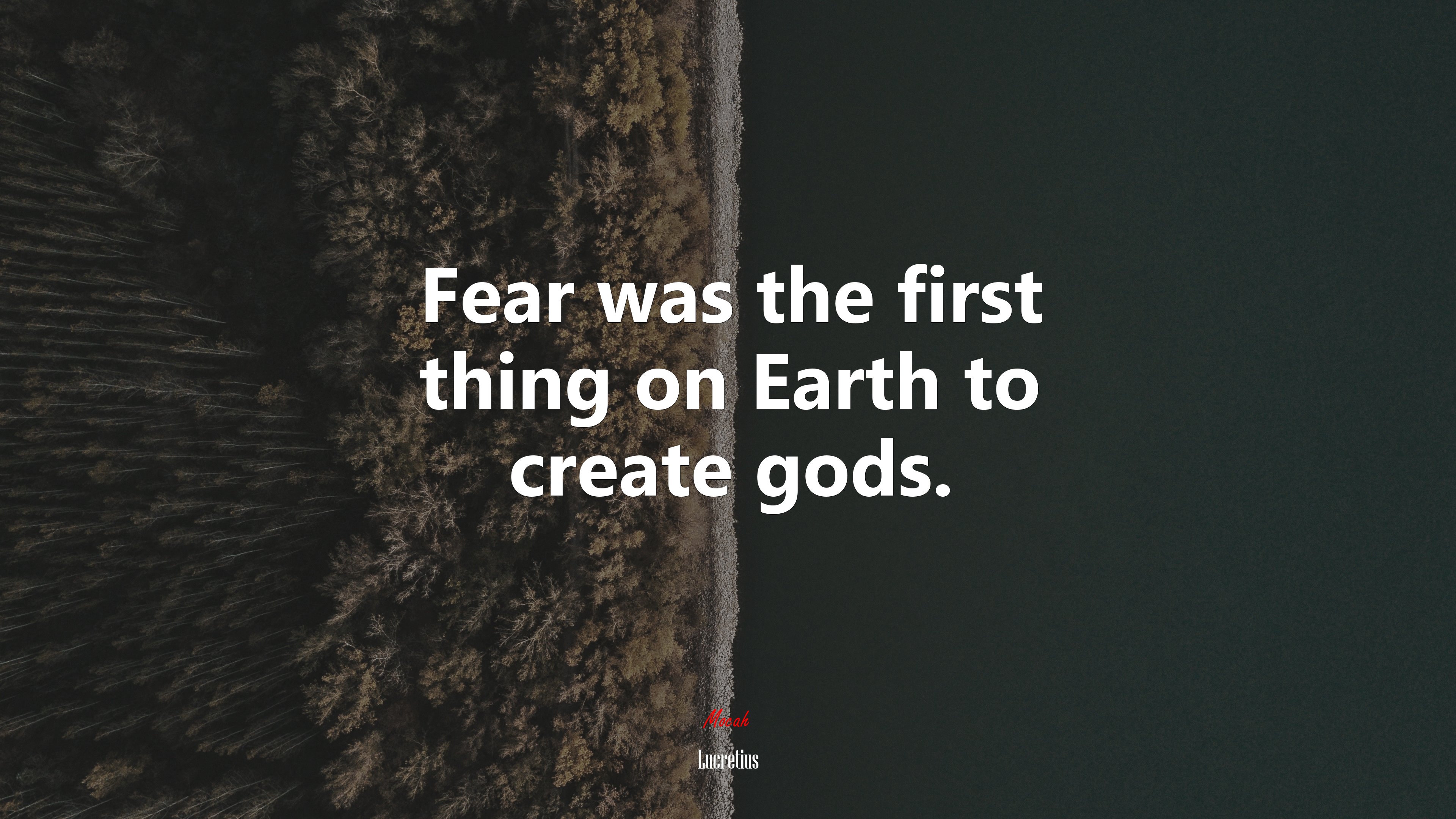 Fear was the first thing on Earth to create gods. | Lucretius quote HD Wallpaper