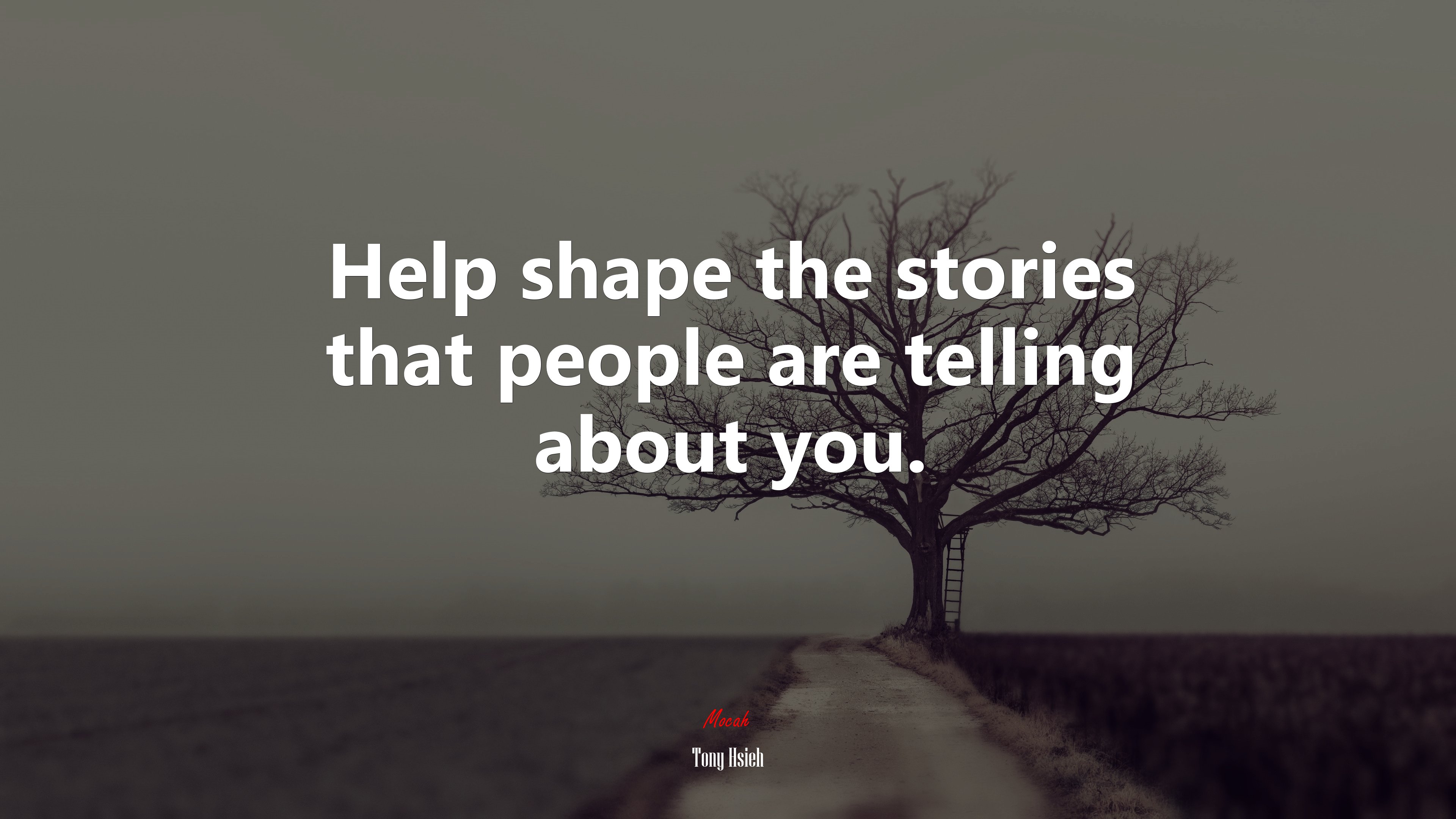 Help shape the stories that people are telling about you. | Tony Hsieh quote HD Wallpaper