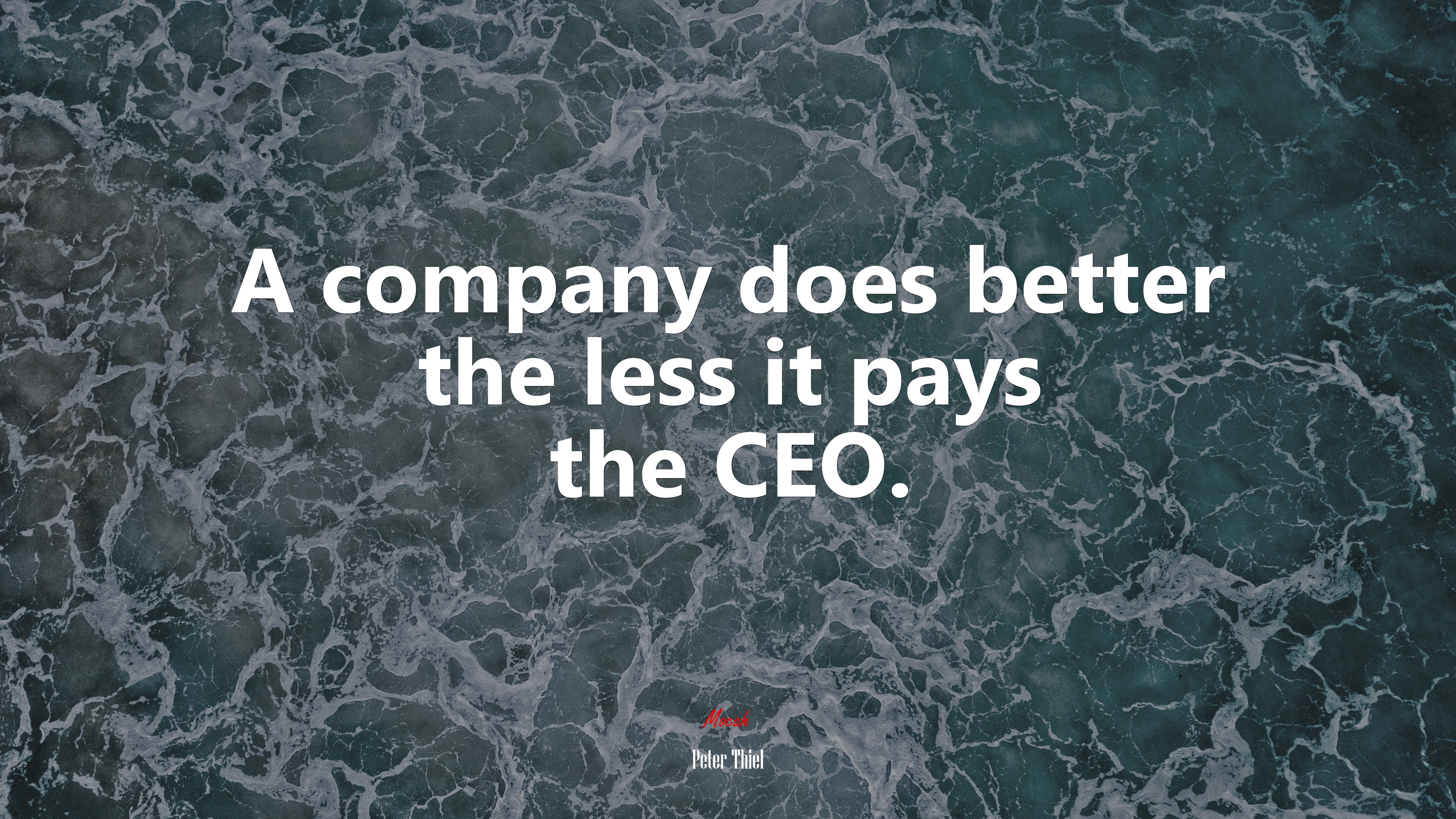 A company does better the less it pays the CEO. | Peter Thiel quote HD Wallpaper