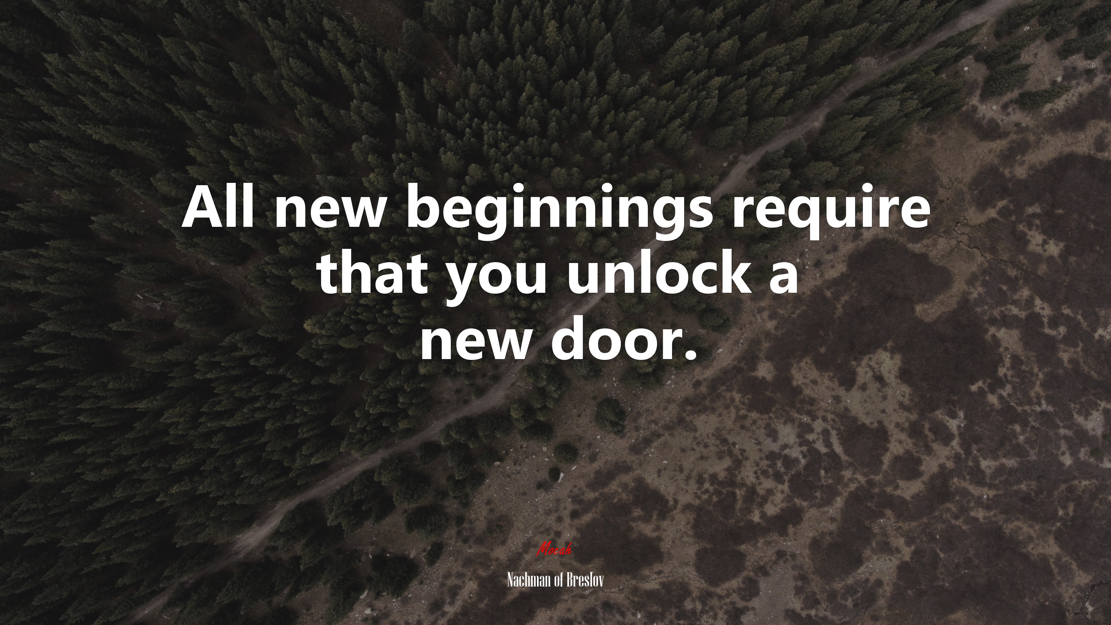 All new beginnings require that you unlock a new door. | Nachman of Breslov quote HD Wallpaper