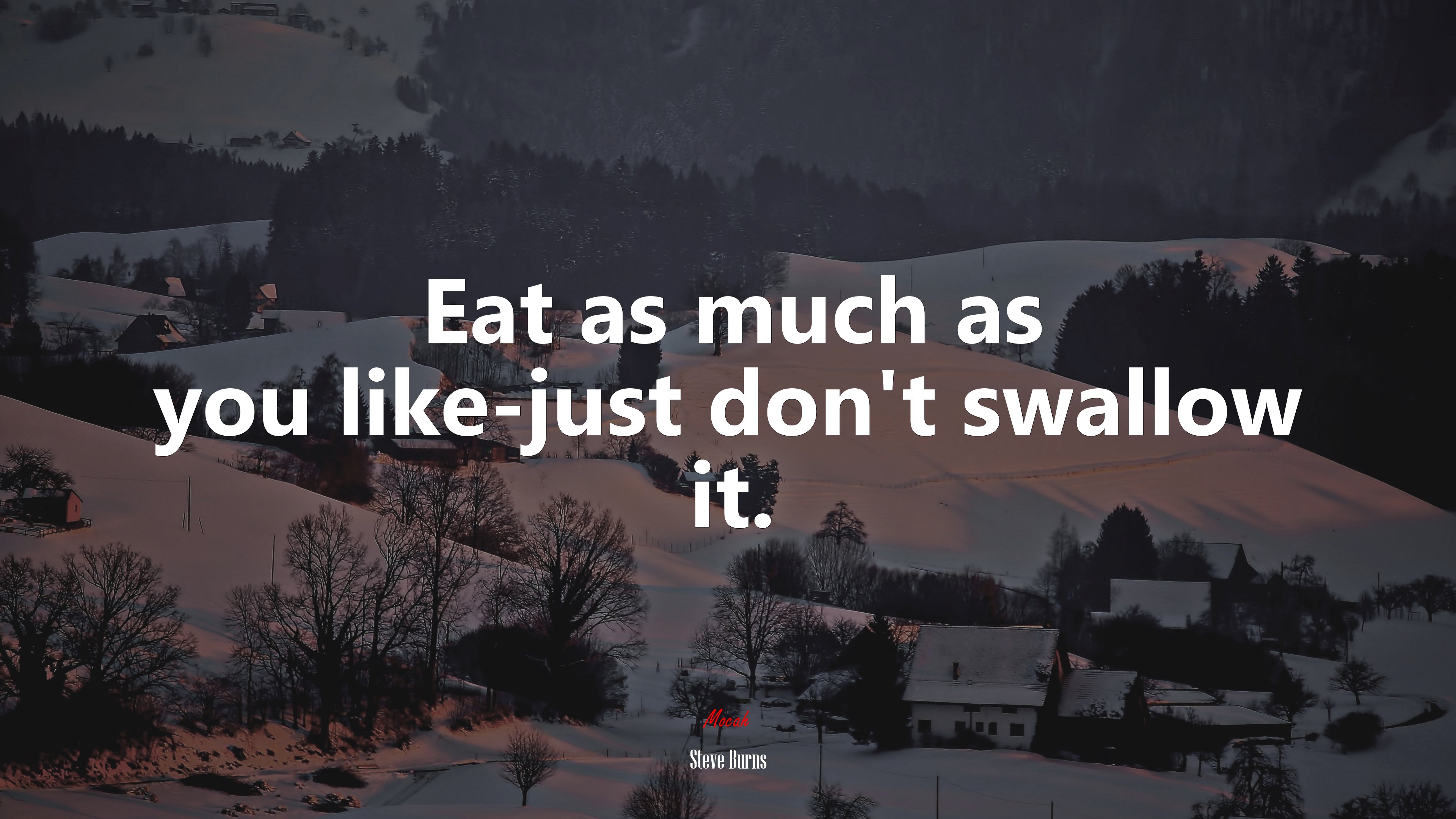 Eat as much as you like-just don’t swallow it. | Steve Burns quote HD Wallpaper