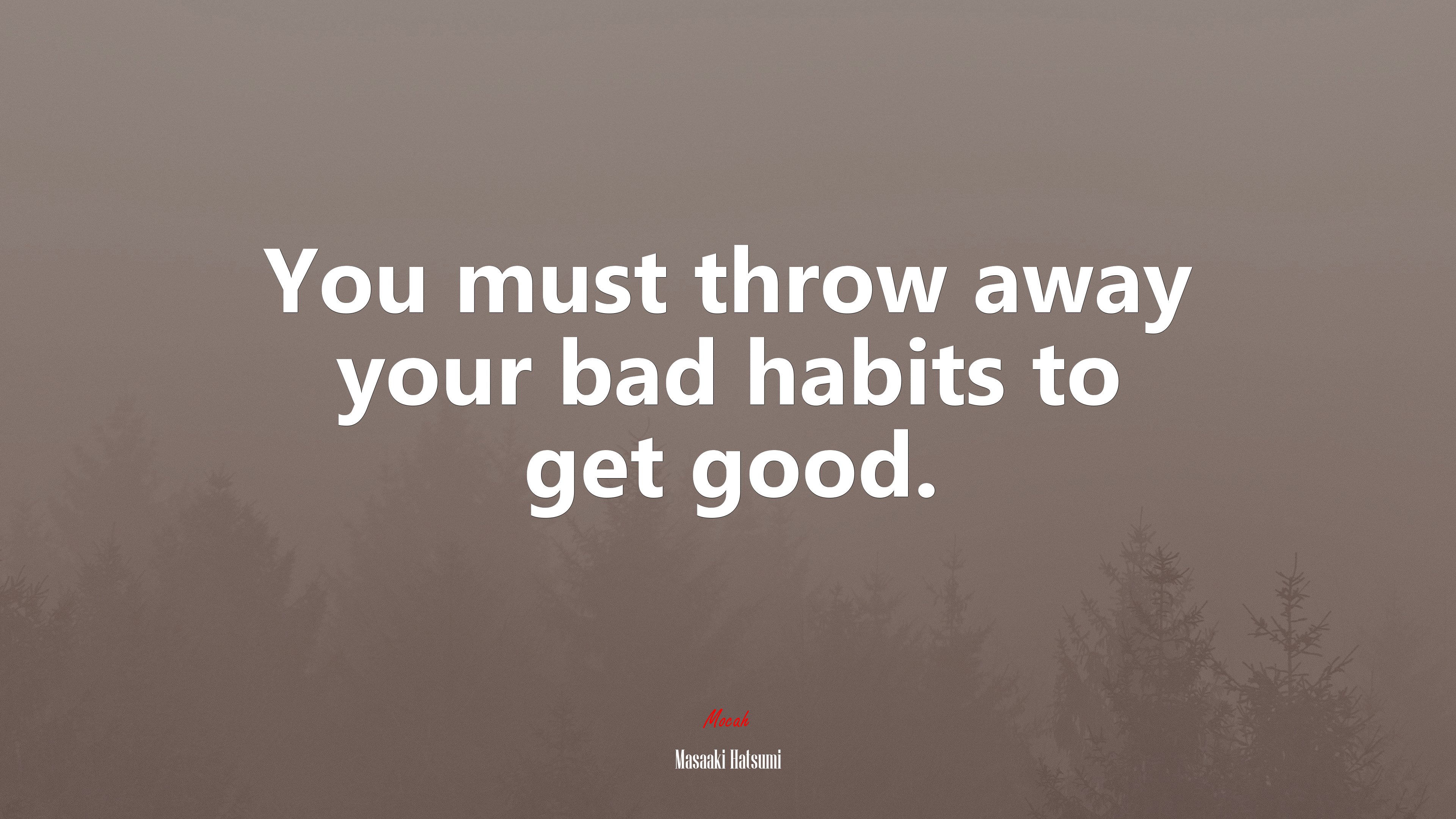 You must throw away your bad habits to get good. | Masaaki Hatsumi quote HD Wallpaper