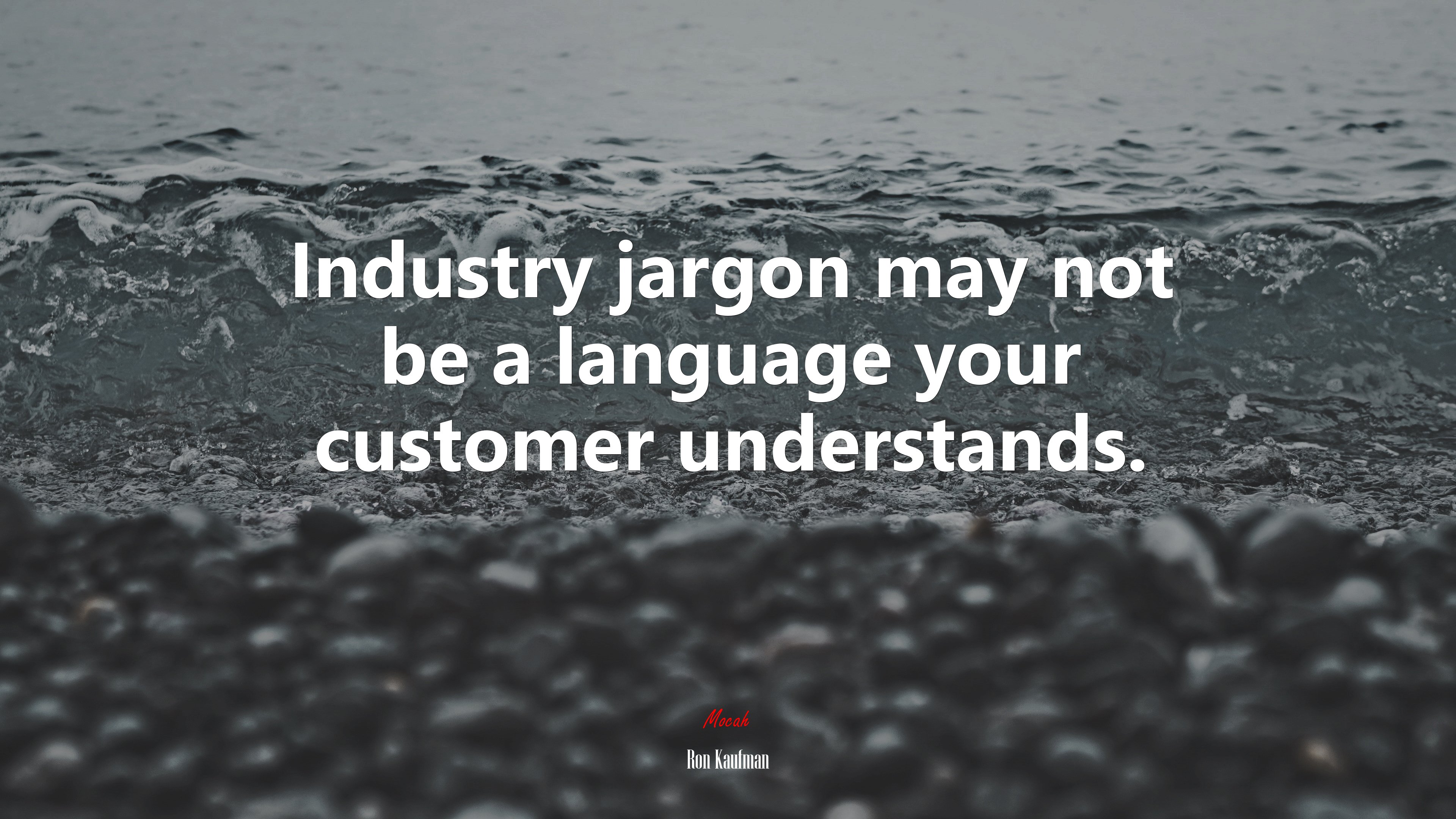 Industry jargon may not be a language your customer understands. | Ron Kaufman quote HD Wallpaper