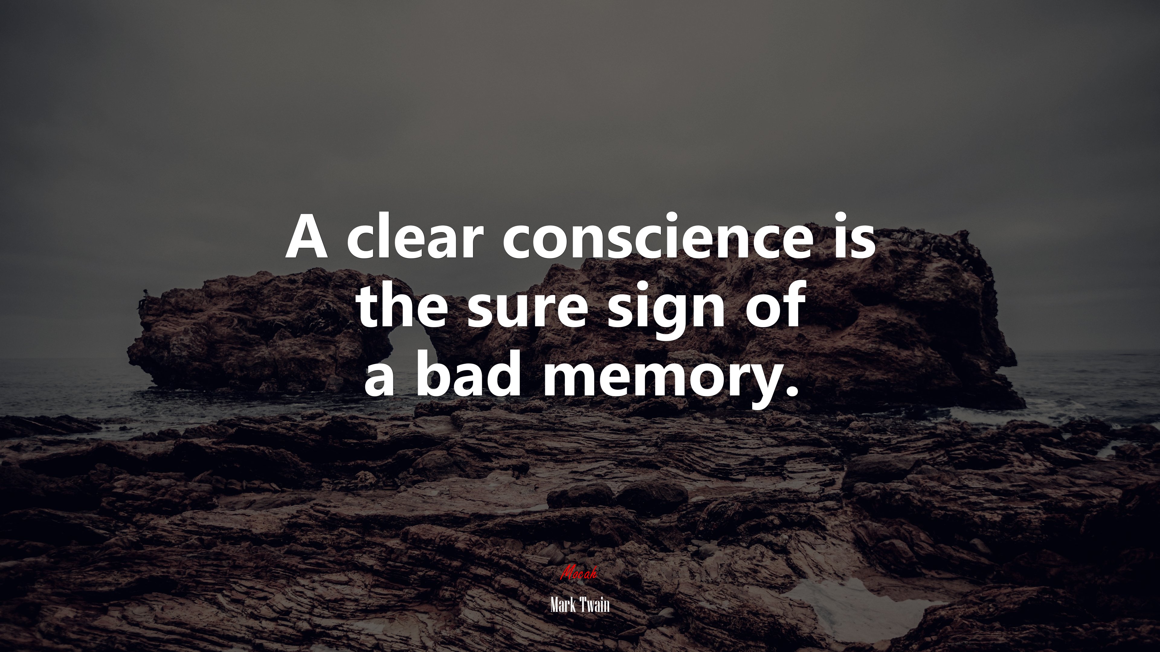 A clear conscience is the sure sign of a bad memory. | Mark Twain quote HD Wallpaper