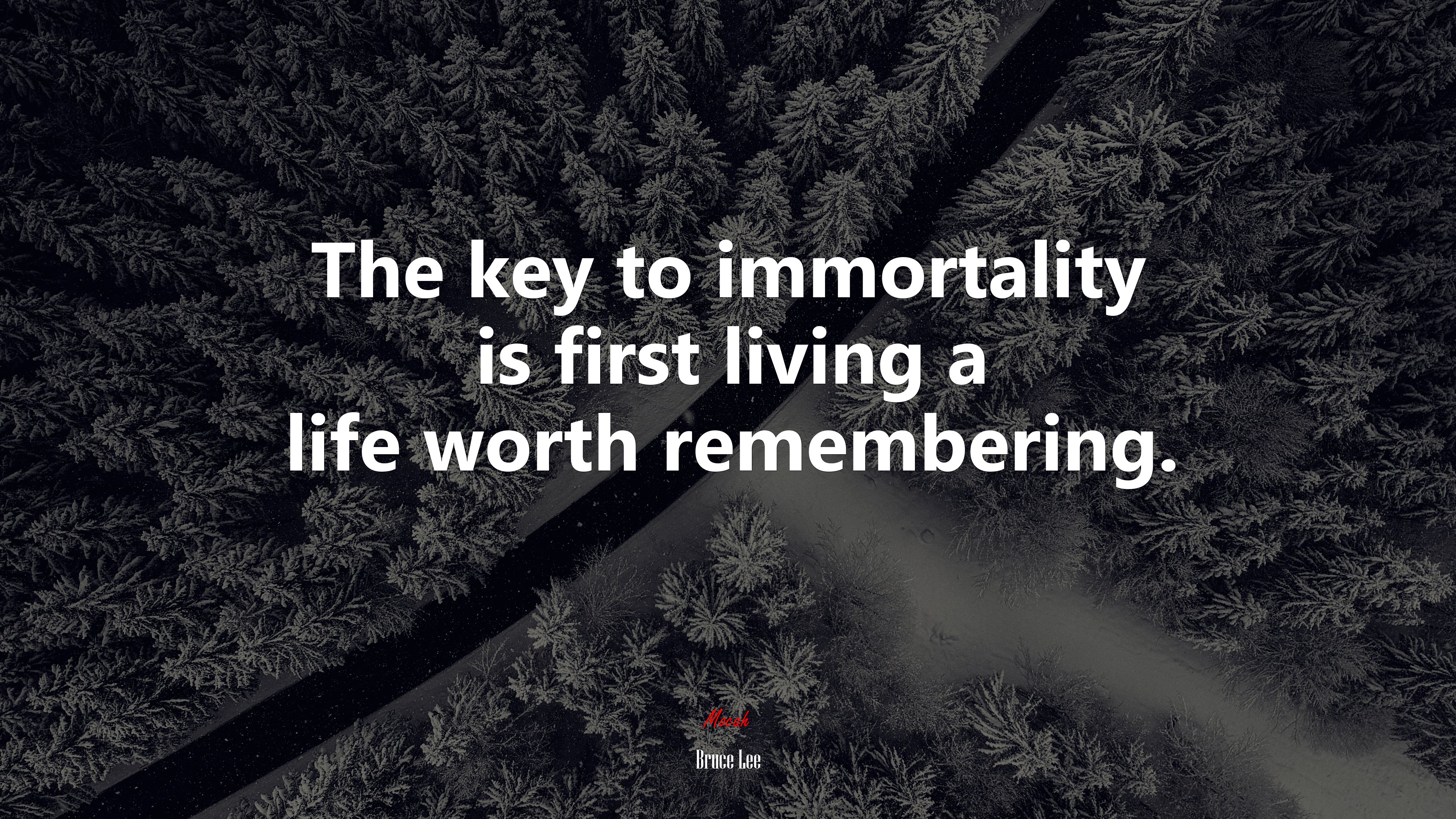 The key to immortality is first living a life worth remembering. | Bruce Lee quote HD Wallpaper