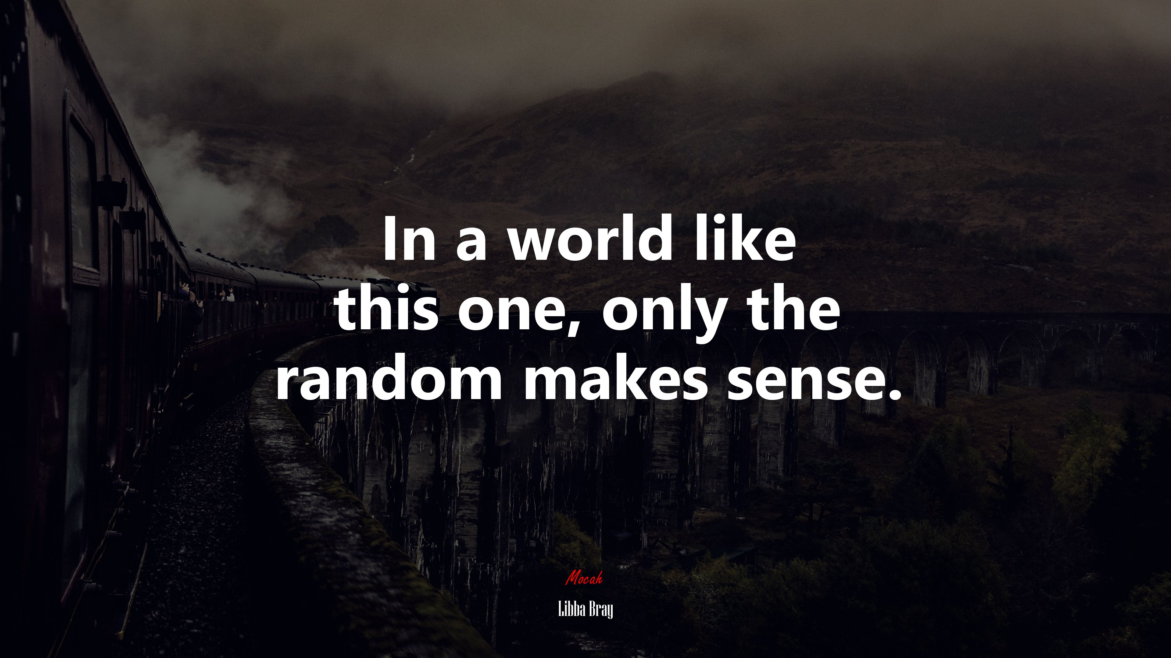 In a world like this one, only the random makes sense. | Libba Bray quote HD Wallpaper