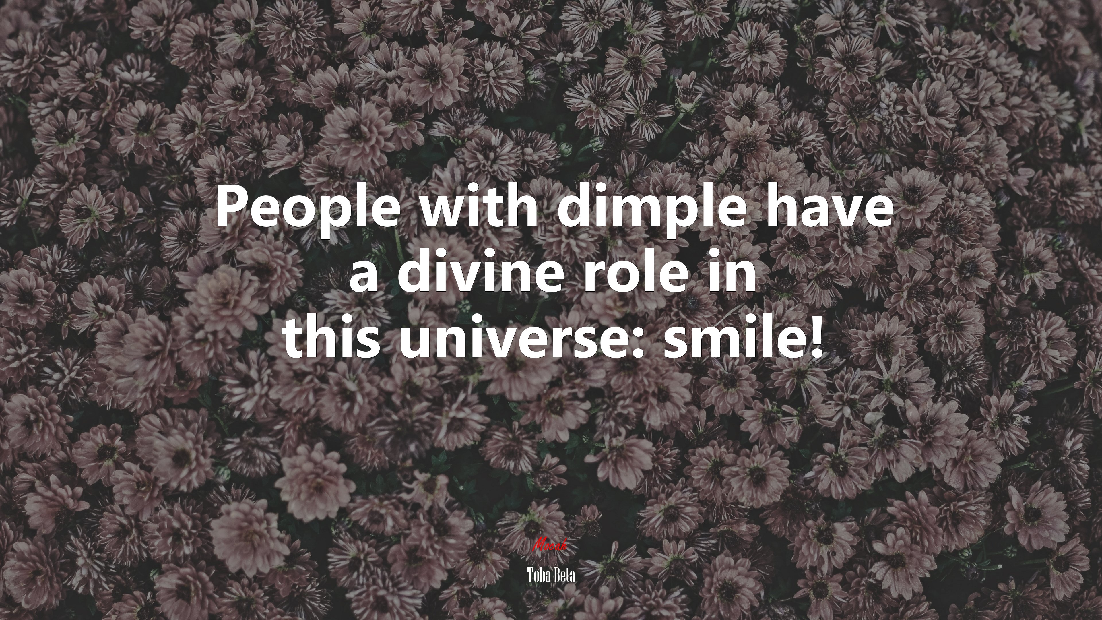 People with dimple have a divine role in this universe: smile! | Toba Beta quote HD Wallpaper