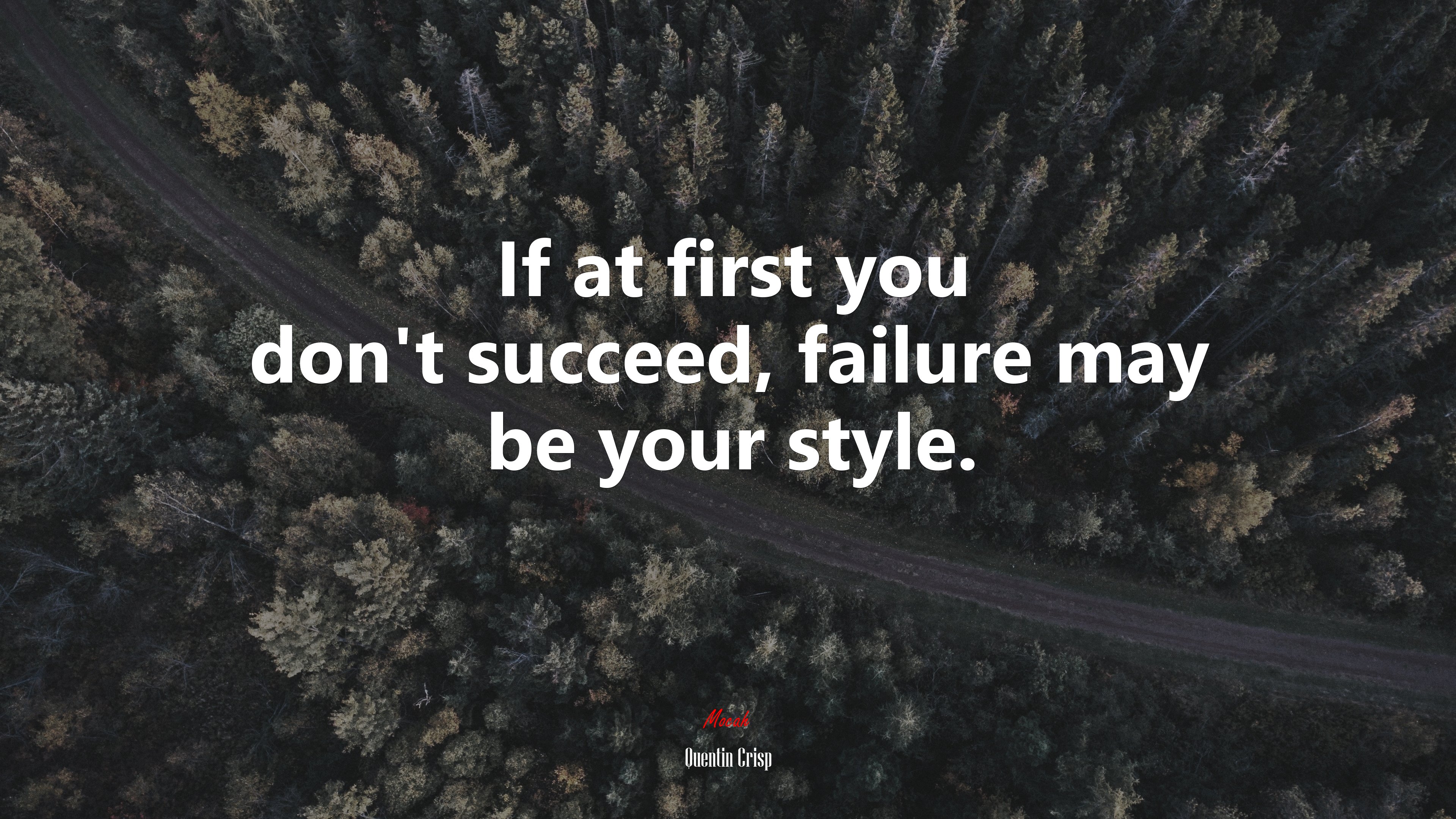 If at first you don’t succeed, failure may be your style. | Quentin Crisp quote HD Wallpaper