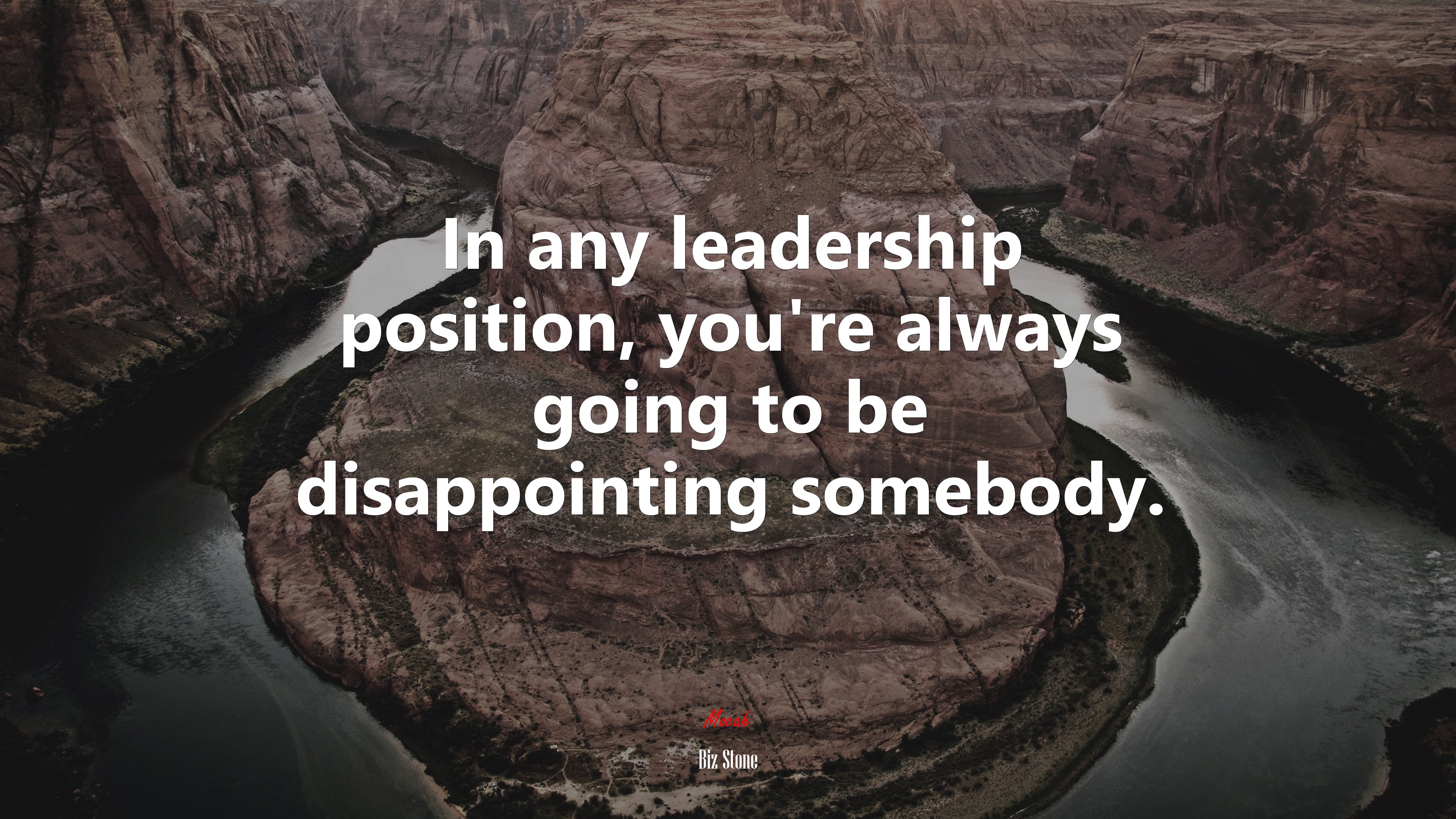 In any leadership position, you’re always going to be disappointing somebody. | Biz Stone quote HD Wallpaper
