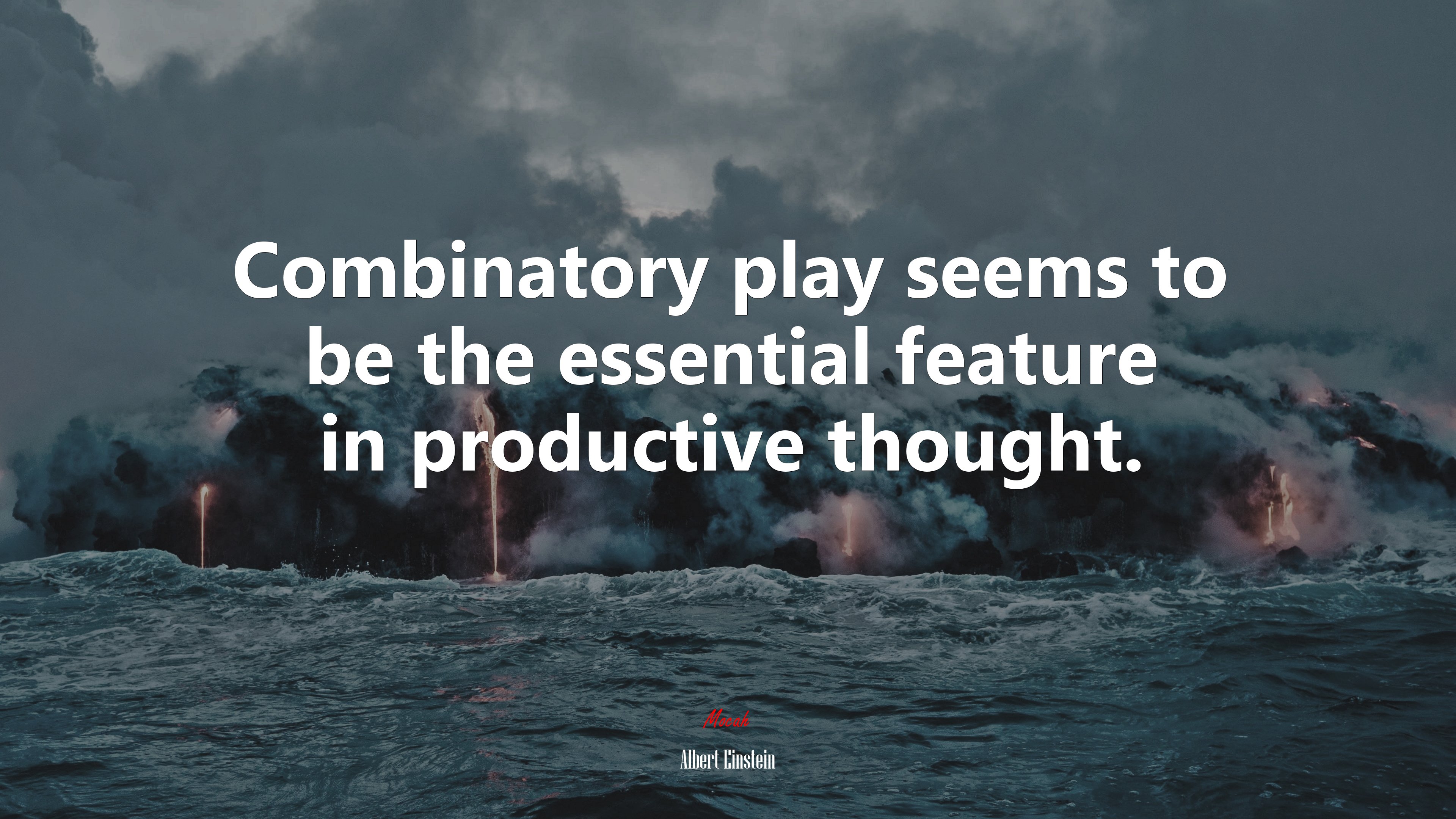 Combinatory play seems to be the essential feature in productive thought. | Albert Einstein quote HD Wallpaper