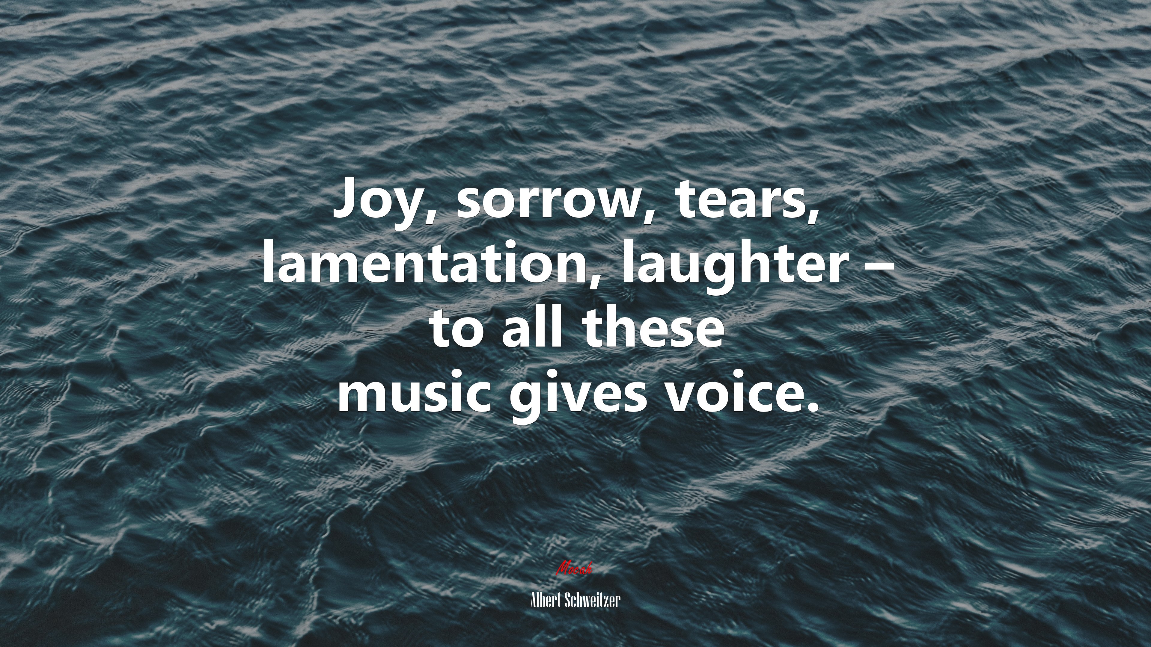 Joy, sorrow, tears, lamentation, laughter – to all these music gives voice. | Albert Schweitzer quote HD Wallpaper