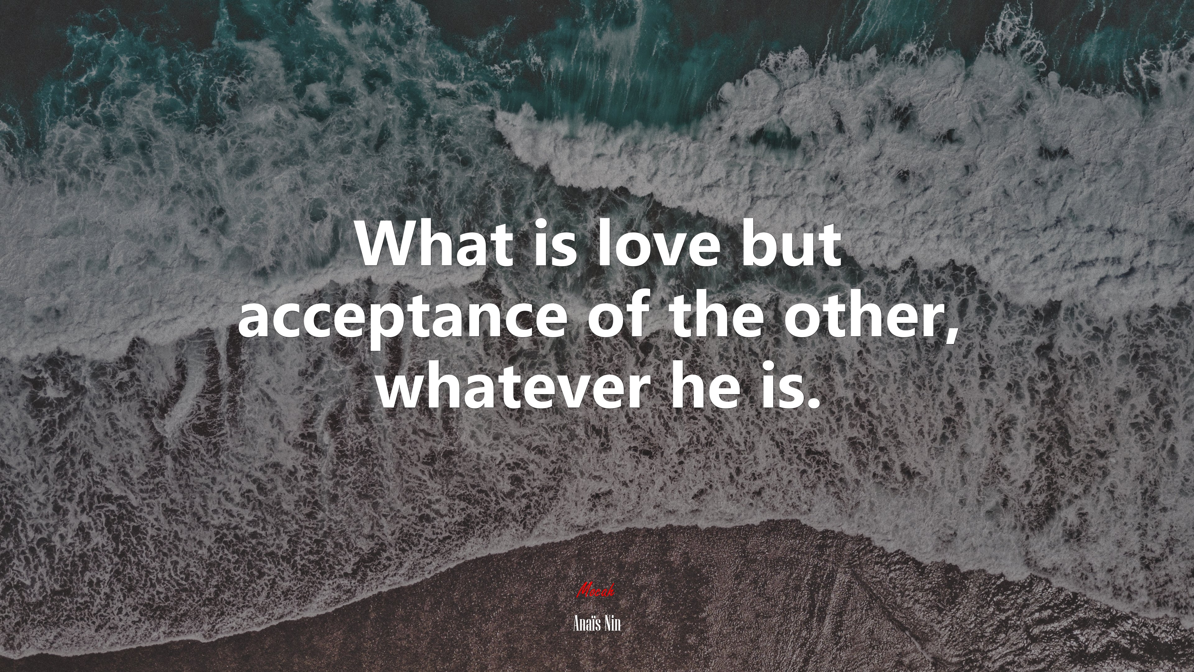 What is love but acceptance of the other, whatever he is. | Anaïs Nin quote HD Wallpaper