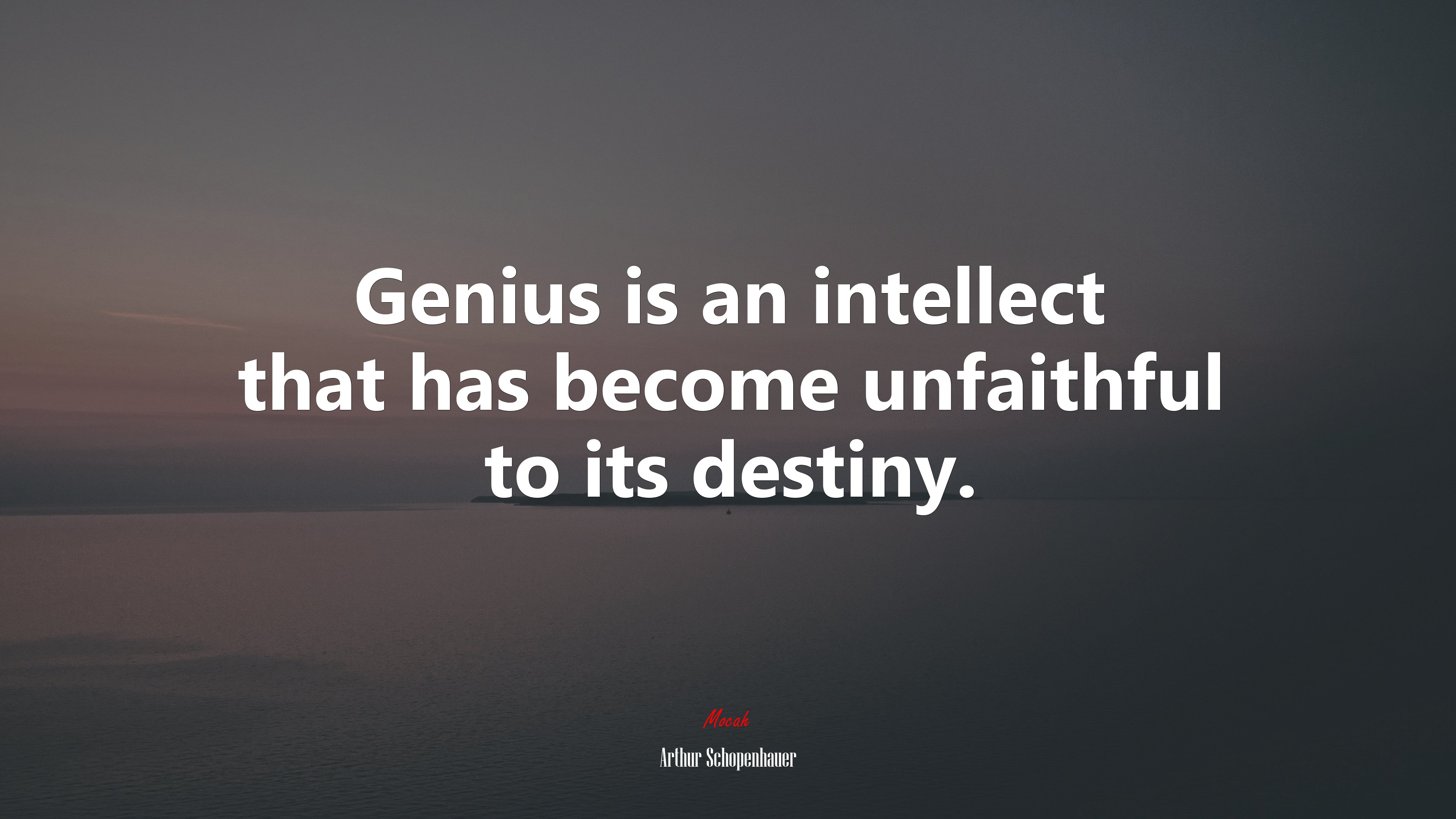 Genius is an intellect that has become unfaithful to its destiny. | Arthur Schopenhauer quote HD Wallpaper