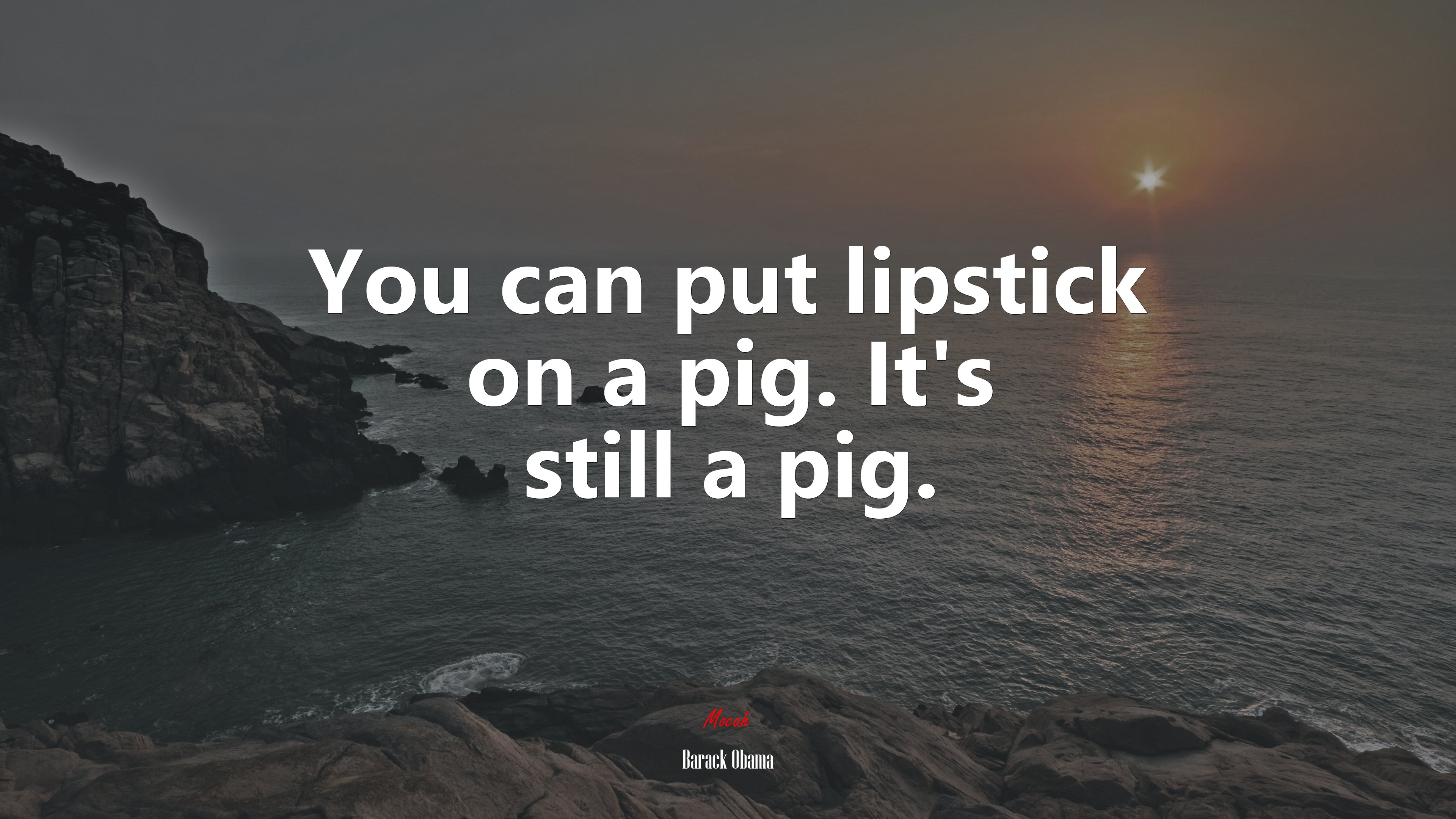 You can put lipstick on a pig. It’s still a pig. | Barack Obama quote HD Wallpaper