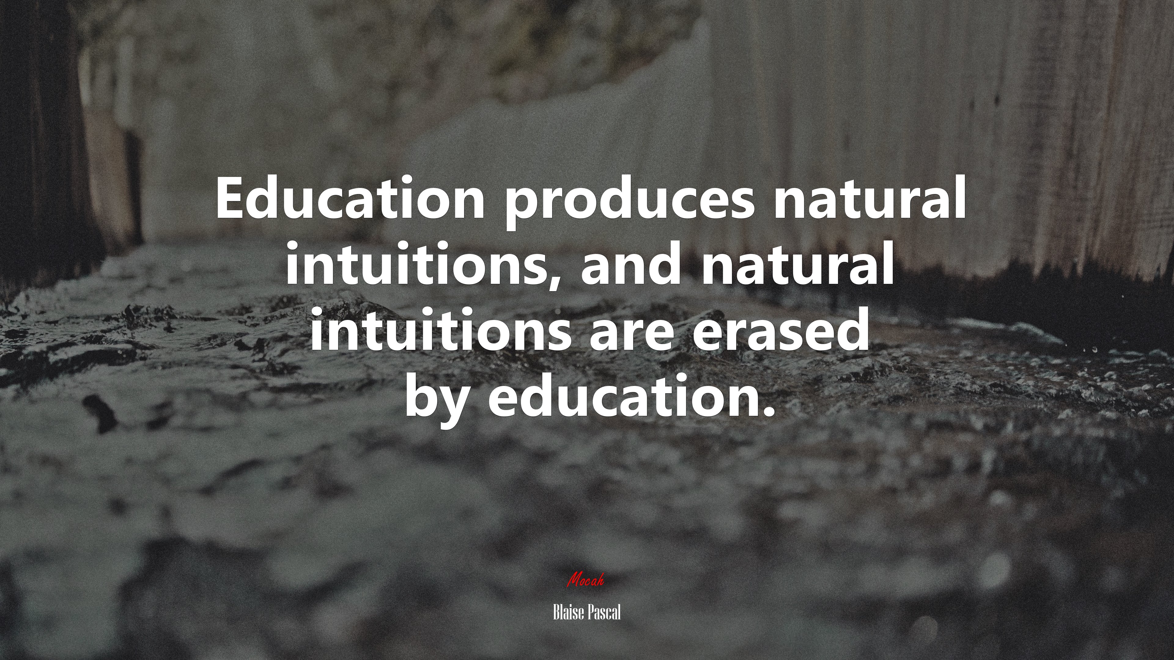 Education produces natural intuitions, and natural intuitions are erased by education. | Blaise Pascal quote HD Wallpaper