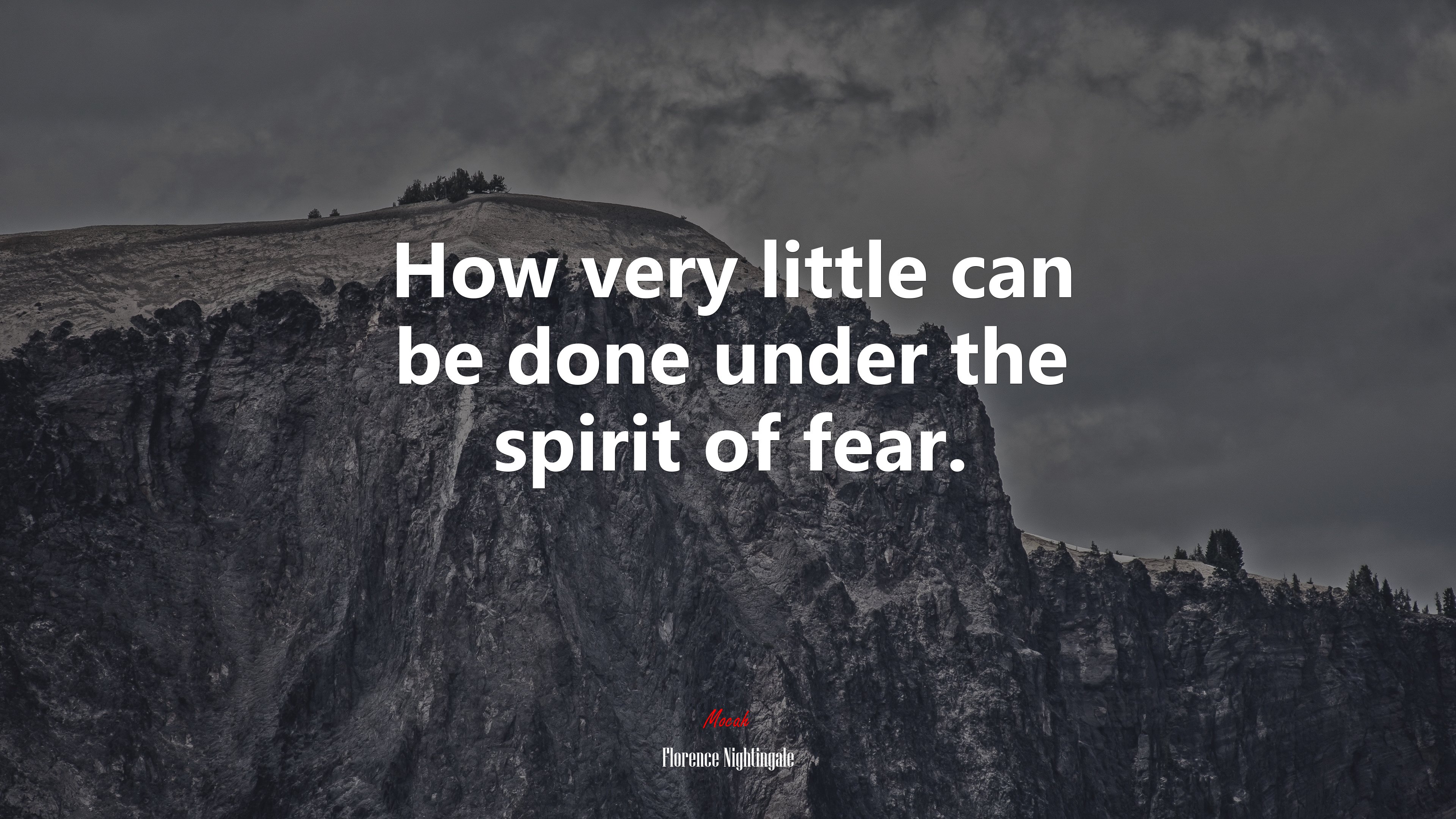 How very little can be done under the spirit of fear. | Florence Nightingale quote HD Wallpaper